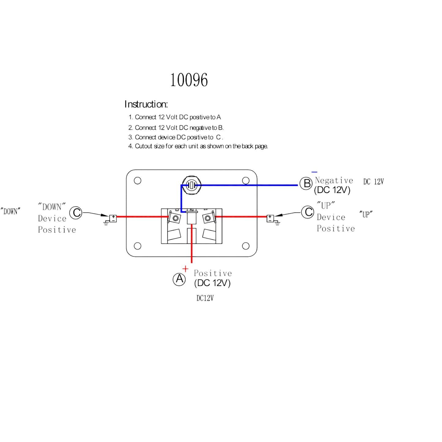 Pactrade Marine Boat Anchor Windlass Return Toggle Switch Aluminum Plate 2 Way LED Light