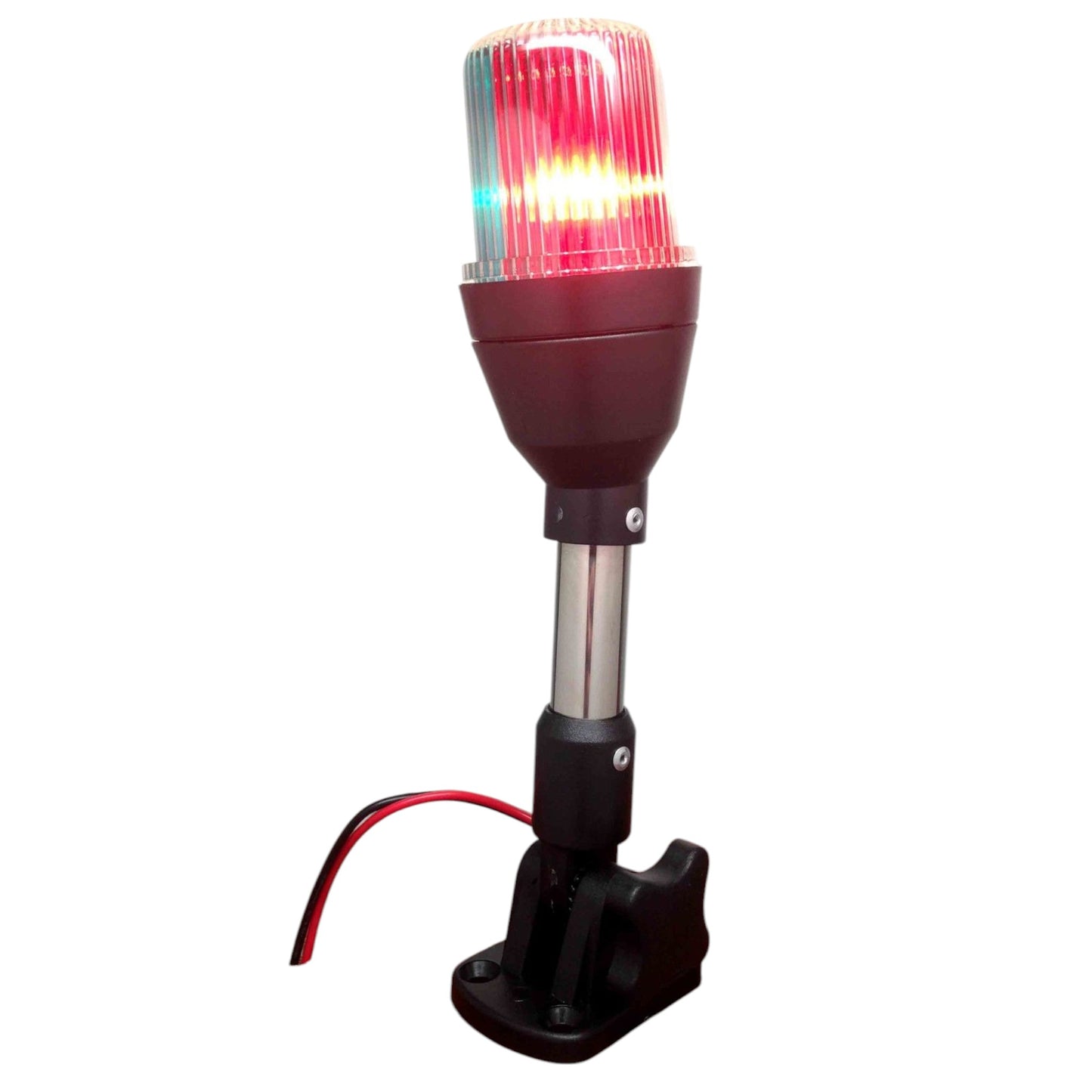 Pactrade Marine RV Adjustable 9.5"H Three Color Folding Pole Light Stainless Steel Tubing