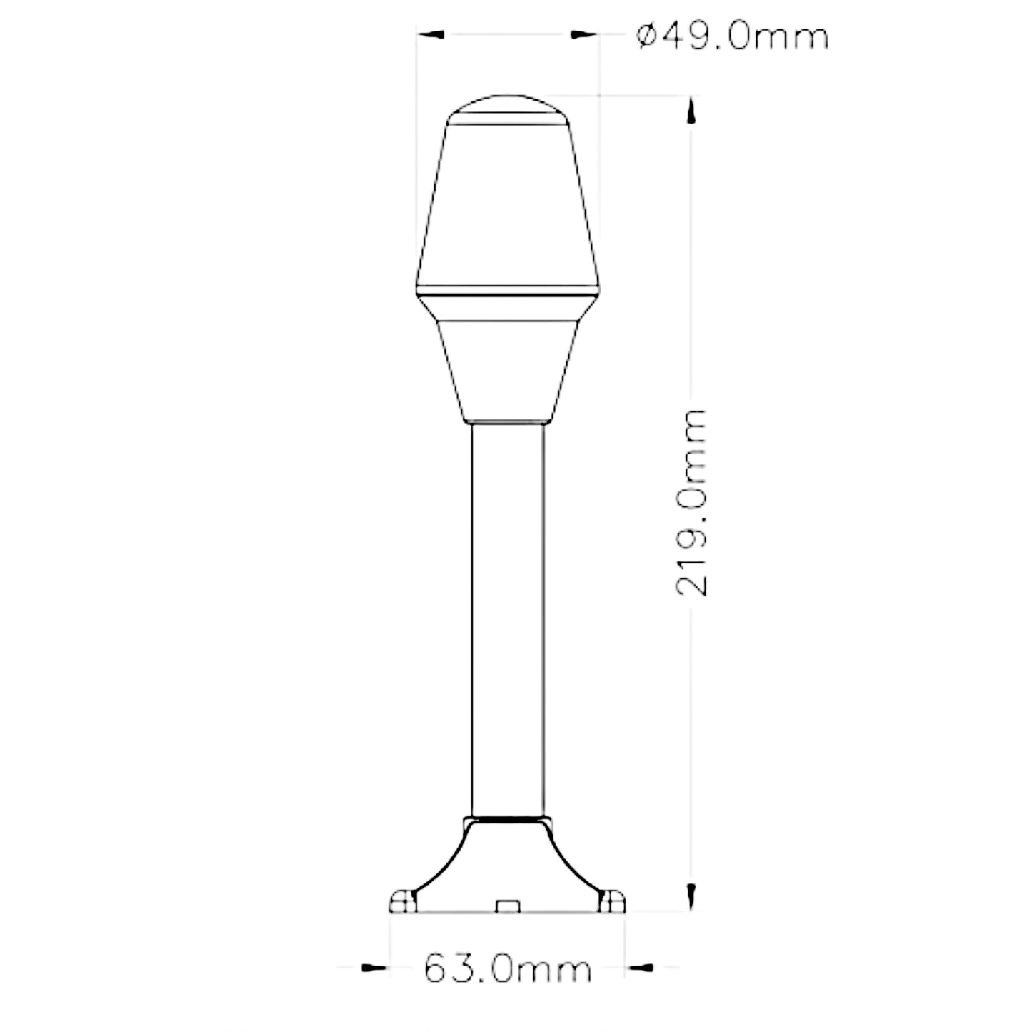 Pactrade Marine 12V Marine Boat Yacht Pontoon Navigation Anchor Light 360 Degrees All Around White Color Splashproof Black Housing