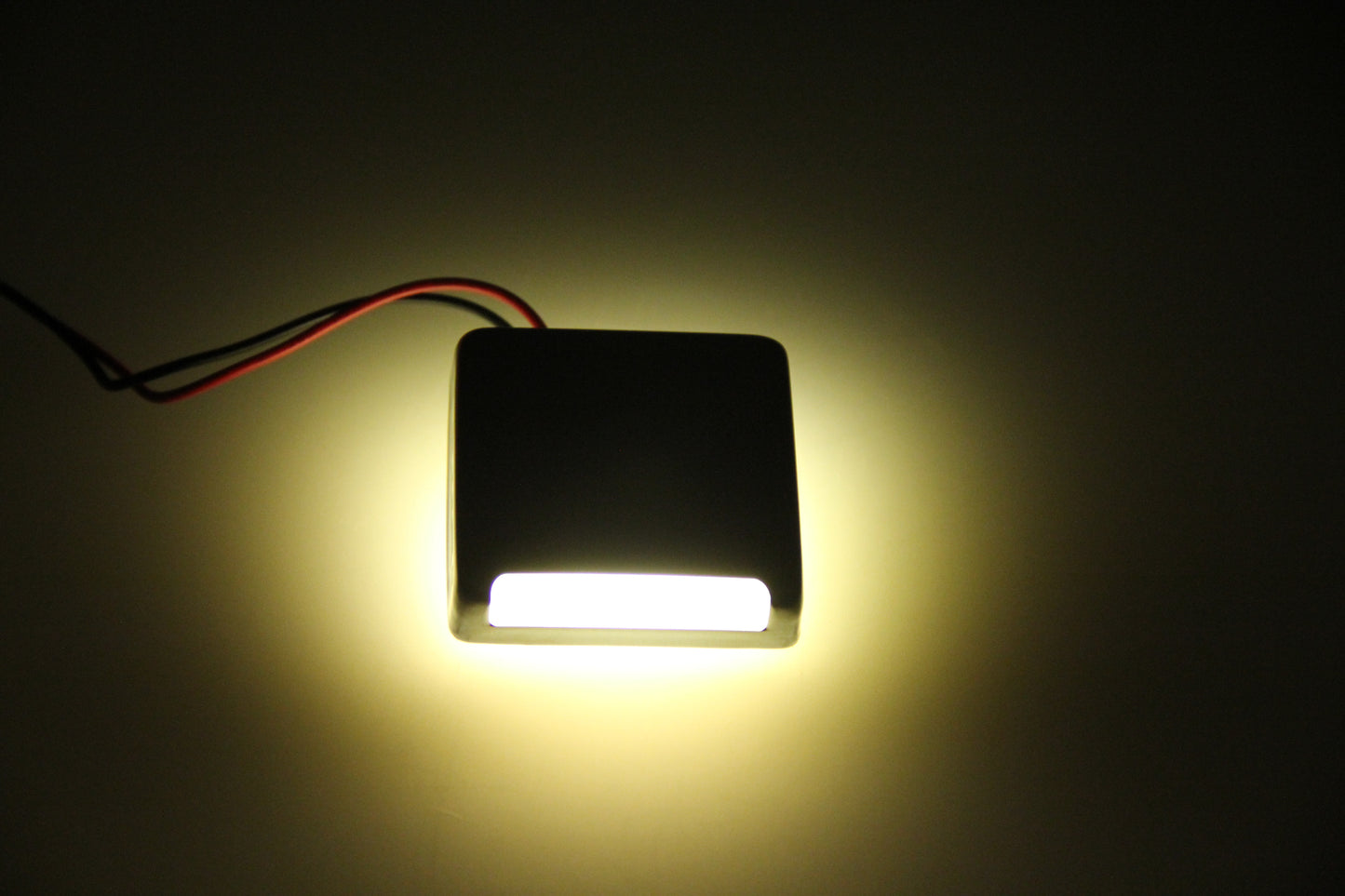 Pactrade Marine Boat Pontoon RV Surface Mount LED Stainless Steel Square Courtesy Light 90° Downward 10-30v ... (White)