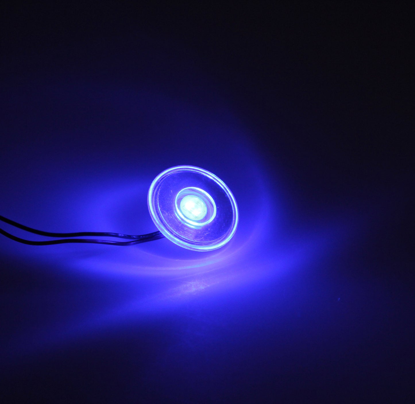 Pactrade Marine Boat Auto RV Trailer LED Courtesy Livewell Round Clear Lens Light Interior Exterior Blue)