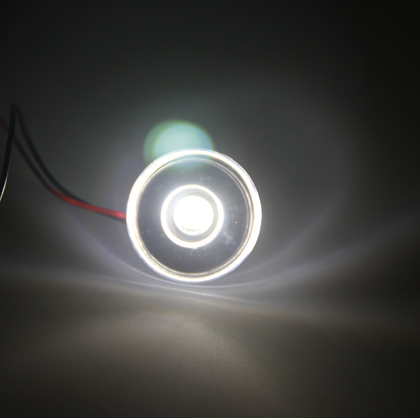 Pactrade Marine Boat Auto RV Trailer LED Courtesy Livewell Round Clear Lens Light Interior Exterior (White) (White)