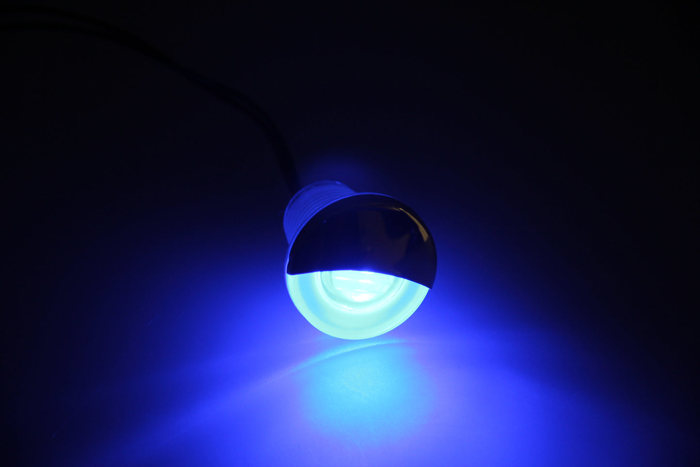 Pactrade Marine Boat Auto RV Trailer Stainless Steel 316 LED Courtesy Accent Round Down Clear Lens Light (Blue)