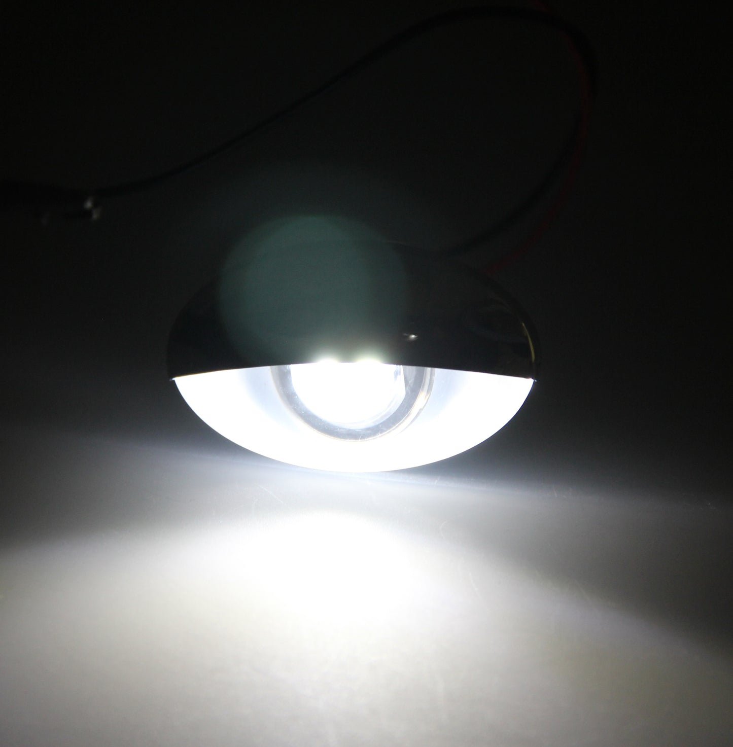 Pactrade Marine Auto RV Trailer Stainless Steel 316 LED Courtesy Accent Bezel Down Clear Lens Light (White)