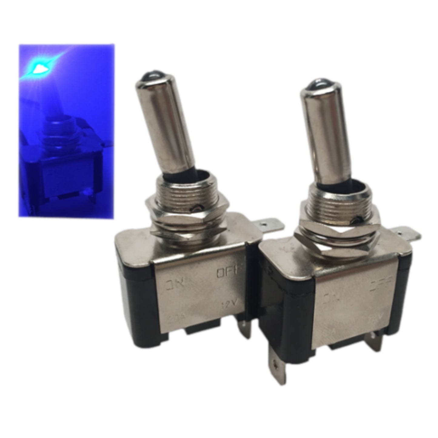 2 PCS Pactrade Marine Boat Automobile Car 12V 20A Blue Dot LED Toggle Switch SPST ON/OFF