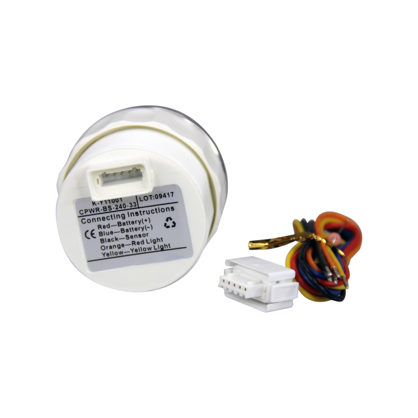 Pactrade Marine Boat KUS 2'' SS316 Water Tank Level Gauge Indicator Empty Full Red/Yellow 12V/24V 52mm 240-33ohms