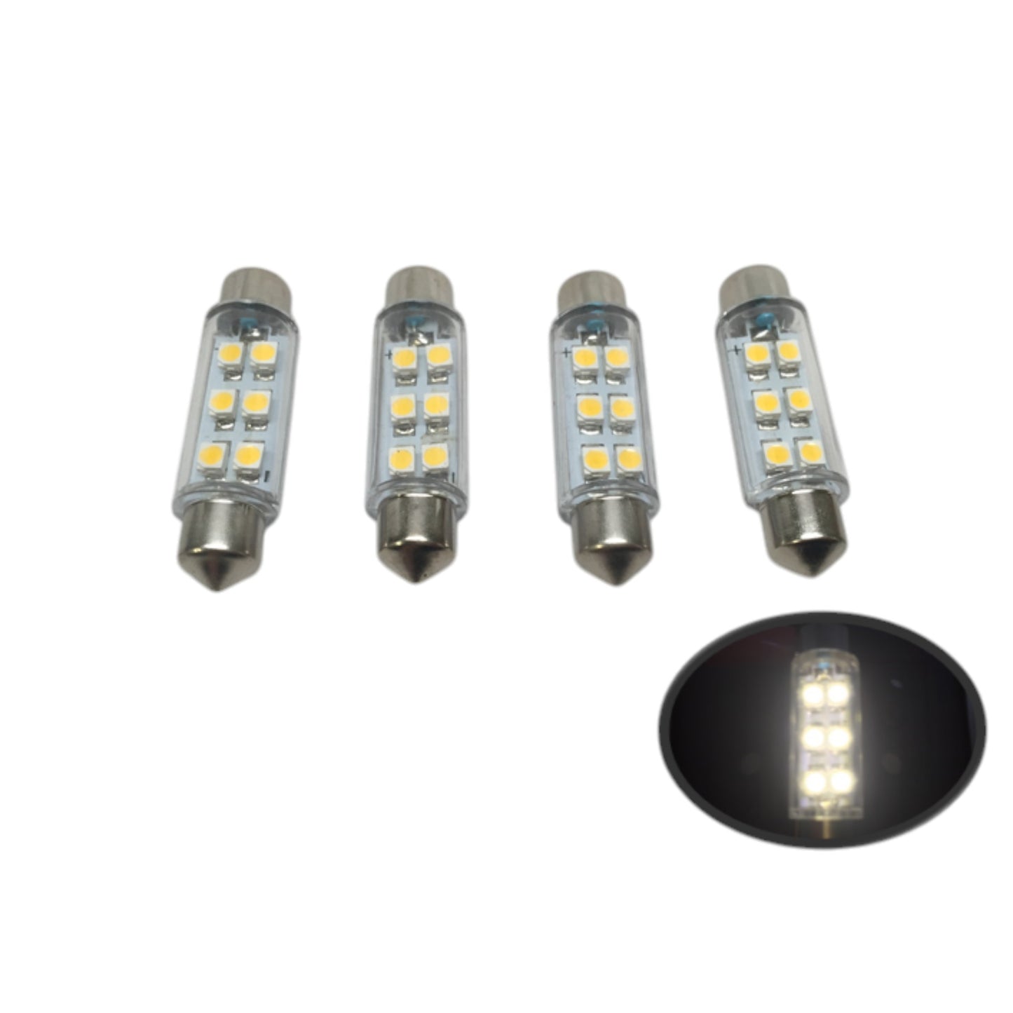 4 PCS Pactrade Marine RV Auto Boat Trailer Bus Part LED Bulb Festoon Warm White Light .5W