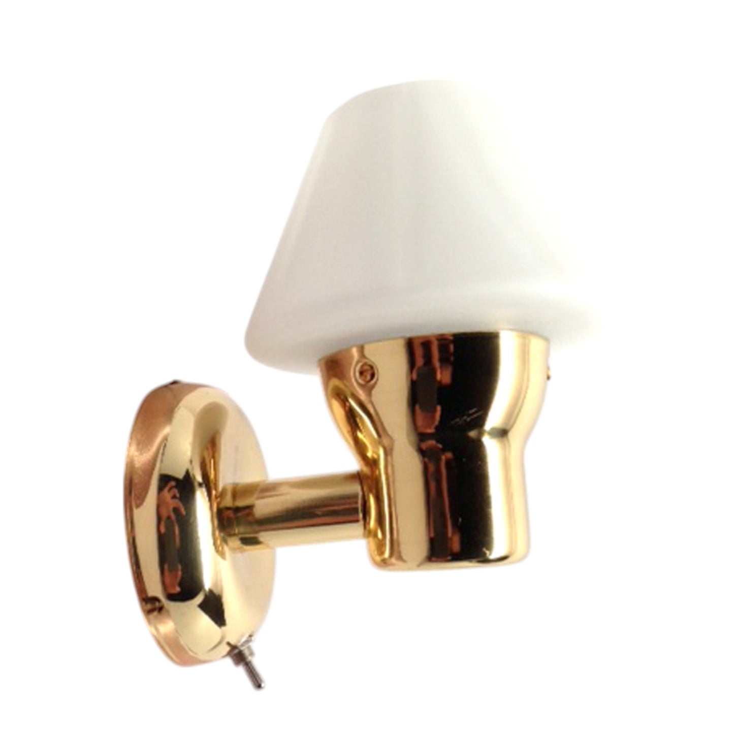 Pactrade Marine Mini LED Frosted Glass Cone Brass Dimmable 140 LM Marine Boat Wall Light