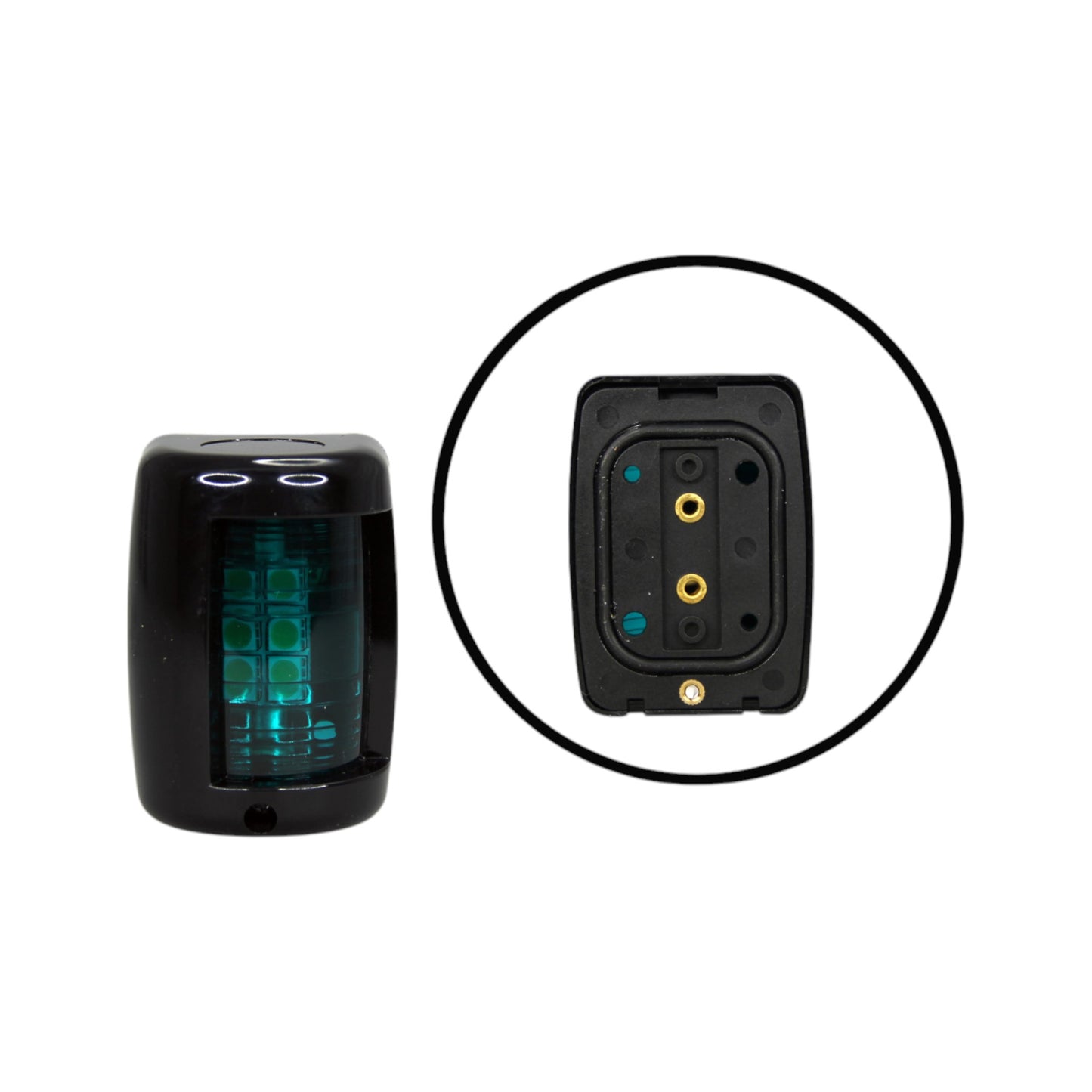 Pactrade Marine Boat Mini Green Starboard LED Navigation Light 12V up to 1NM ( Black )