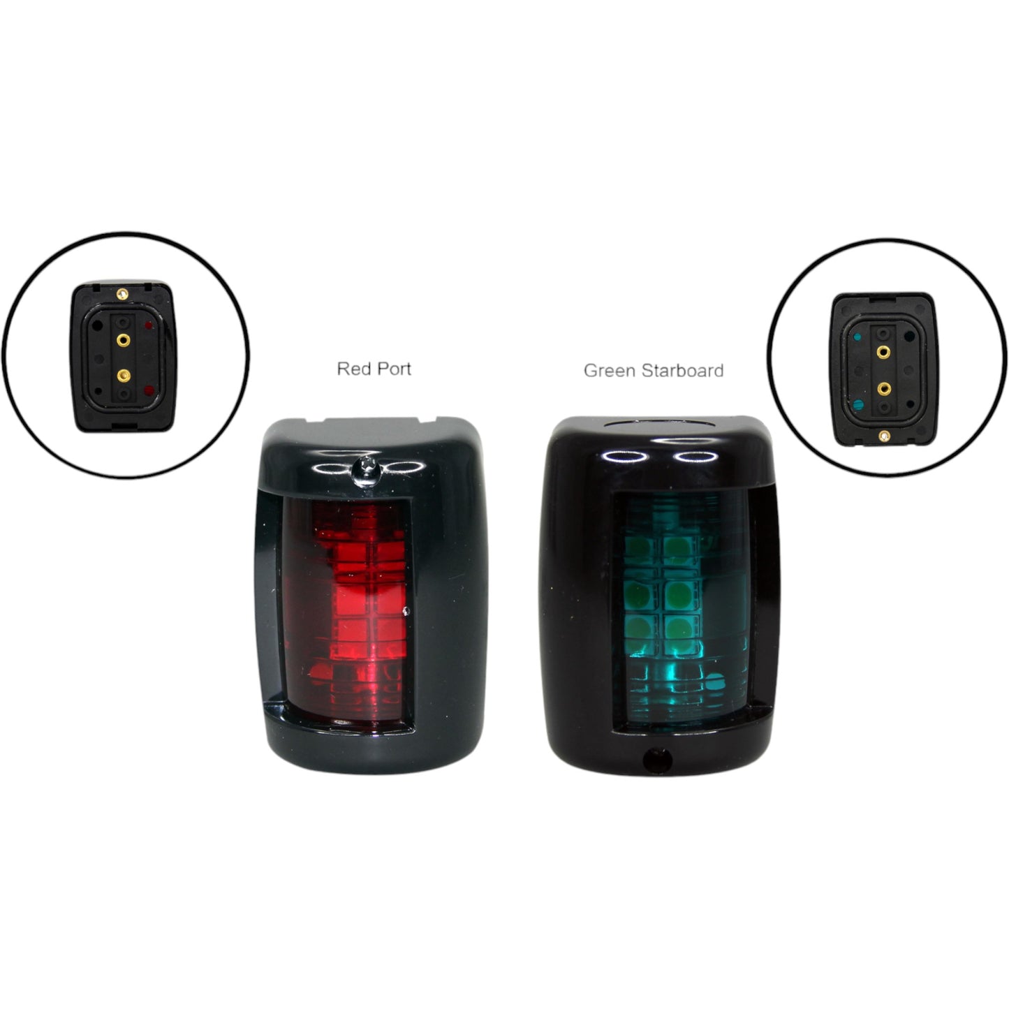 Pactrade Marine Boat Mini Green Starboard and Red Port LED Navigation Light 12V up to 1NM (Black)