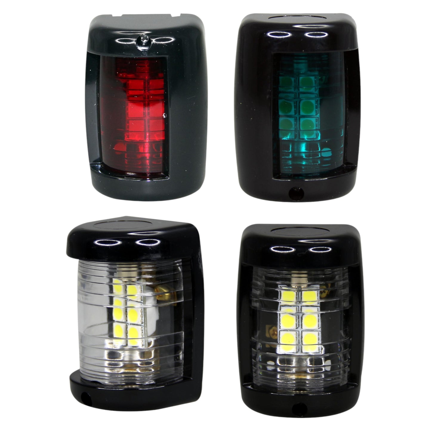 Pactrade Marine Boat Mini Green Starboard Red Port White Masthead and White Stern LED Navigation Light 12V up to 2NM (Black)