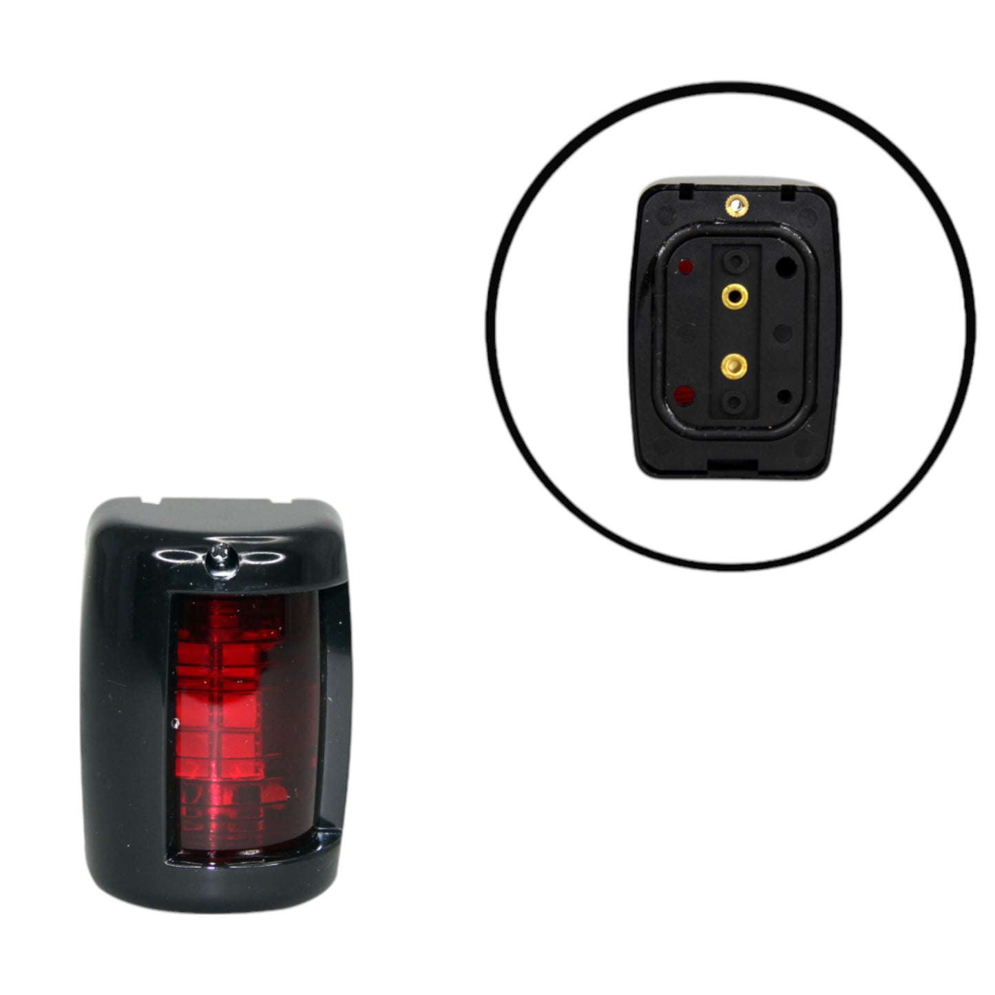Pactrade Marine Boat Mini Red Port LED Navigation Light 12V up to 1NM (Black)