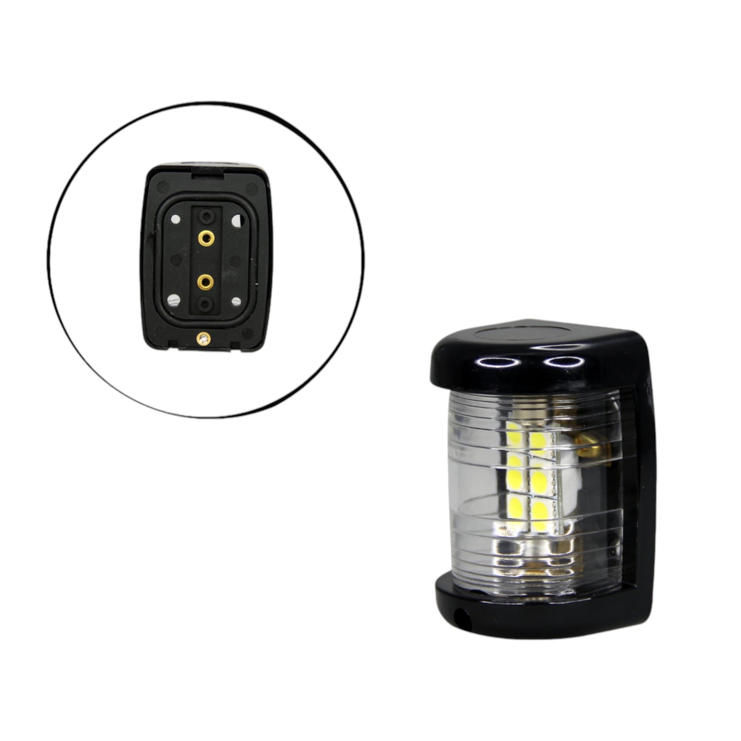 Pactrade Marine Boat Mini White Masthead LED Navigation Light 12v up to 2 NM (Black)