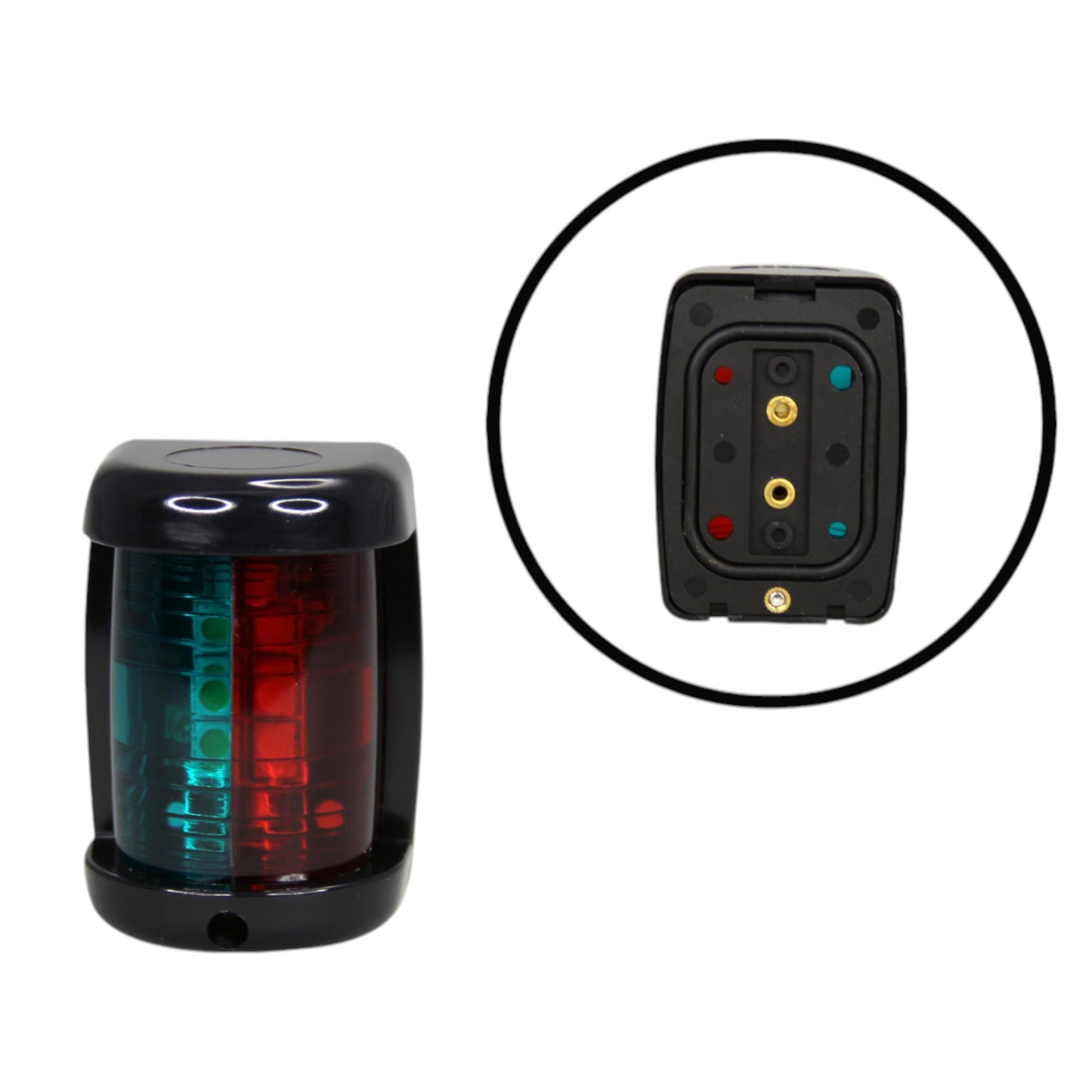 Pactrade Marine Boat Mini Red & Green Combination Bow LED Navigation Light 12V up to 2NM (Black)