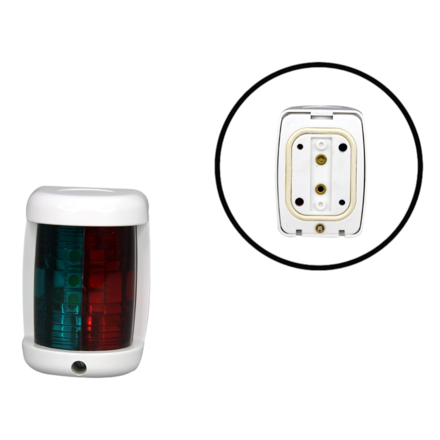 Pactrade Marine Boat Mini Red & Green Combination Bow LED Navigation Light 12V up to 2NM (White)