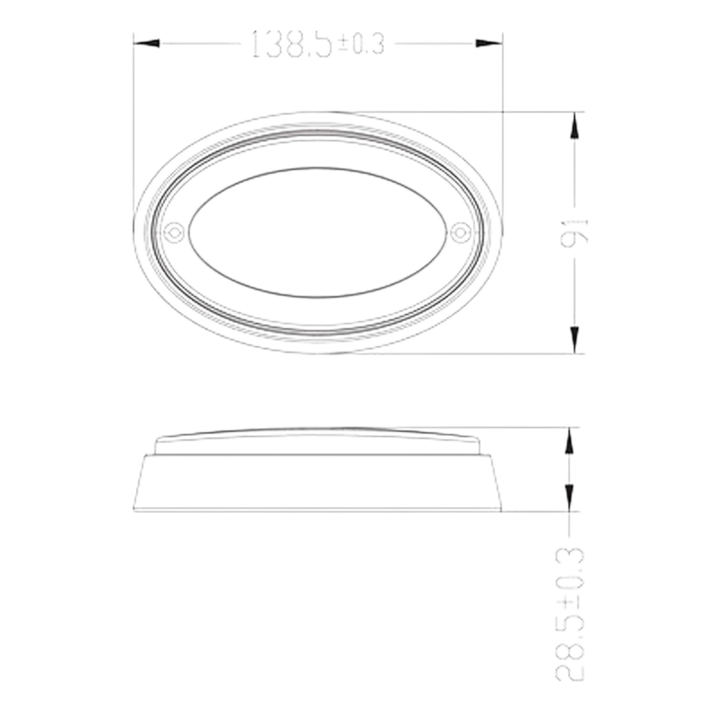 Pactrade Marine Boat LED Ceiling Light Interior Cabin Push On/Off Cool White