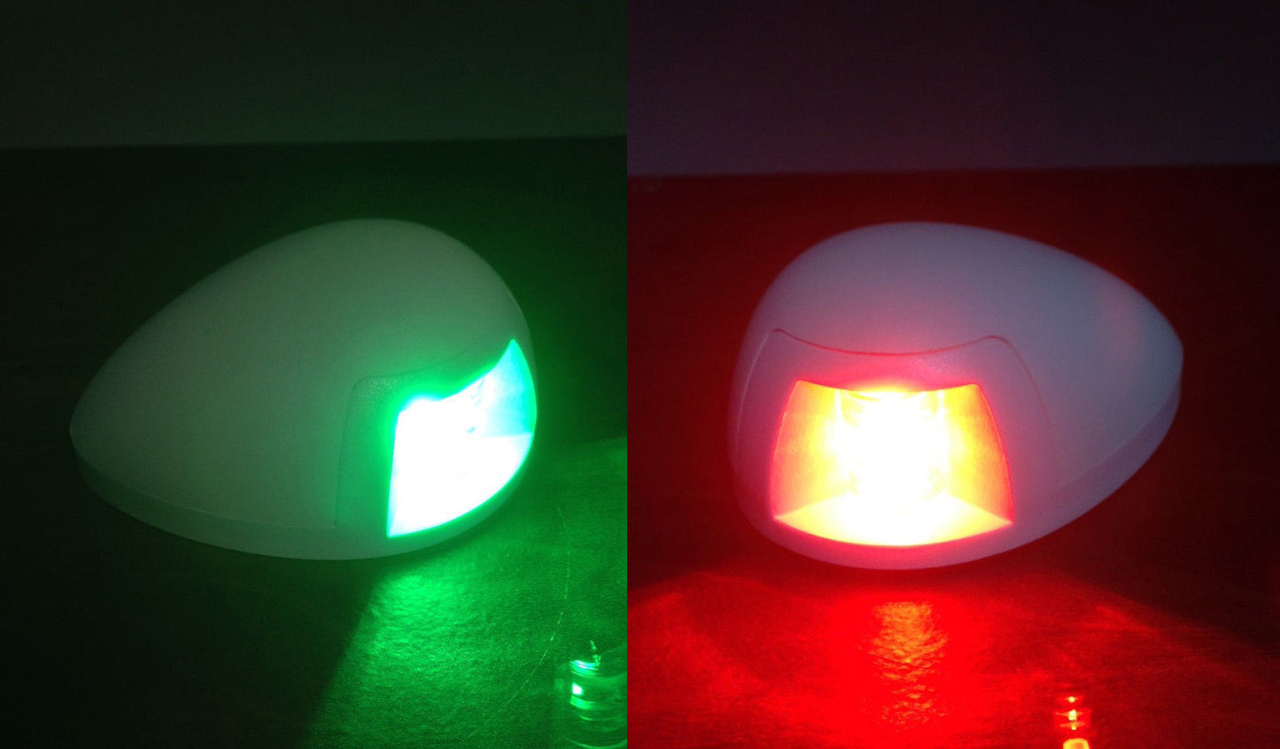 Pactrade Marine Boat Green Starboard Red Port Side LED Navigation Light Horizontal Mount