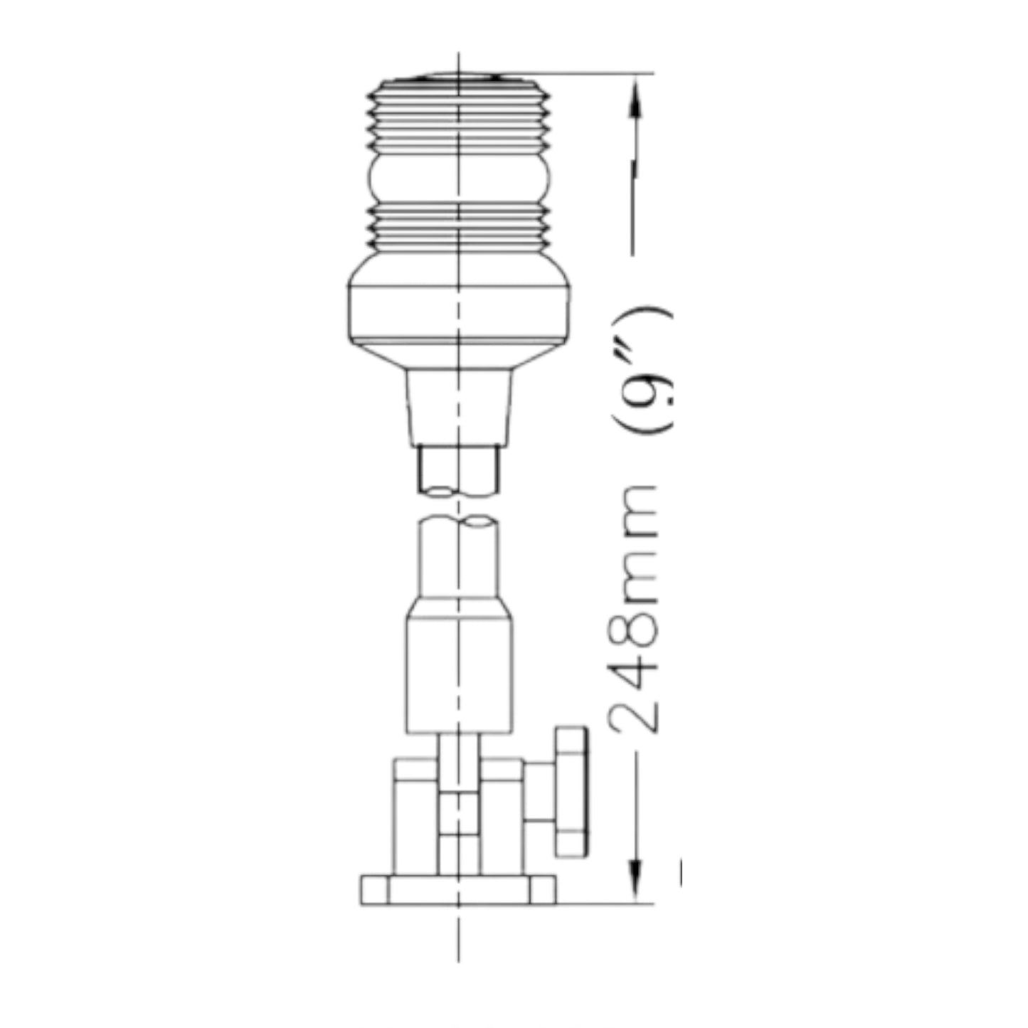Pactrade Marine Boat Pontoon LED All Round Anchor Navigation Light SS Pole 12-24V Fold Down 9-1/2'' H USCG 2NM A16 Certified