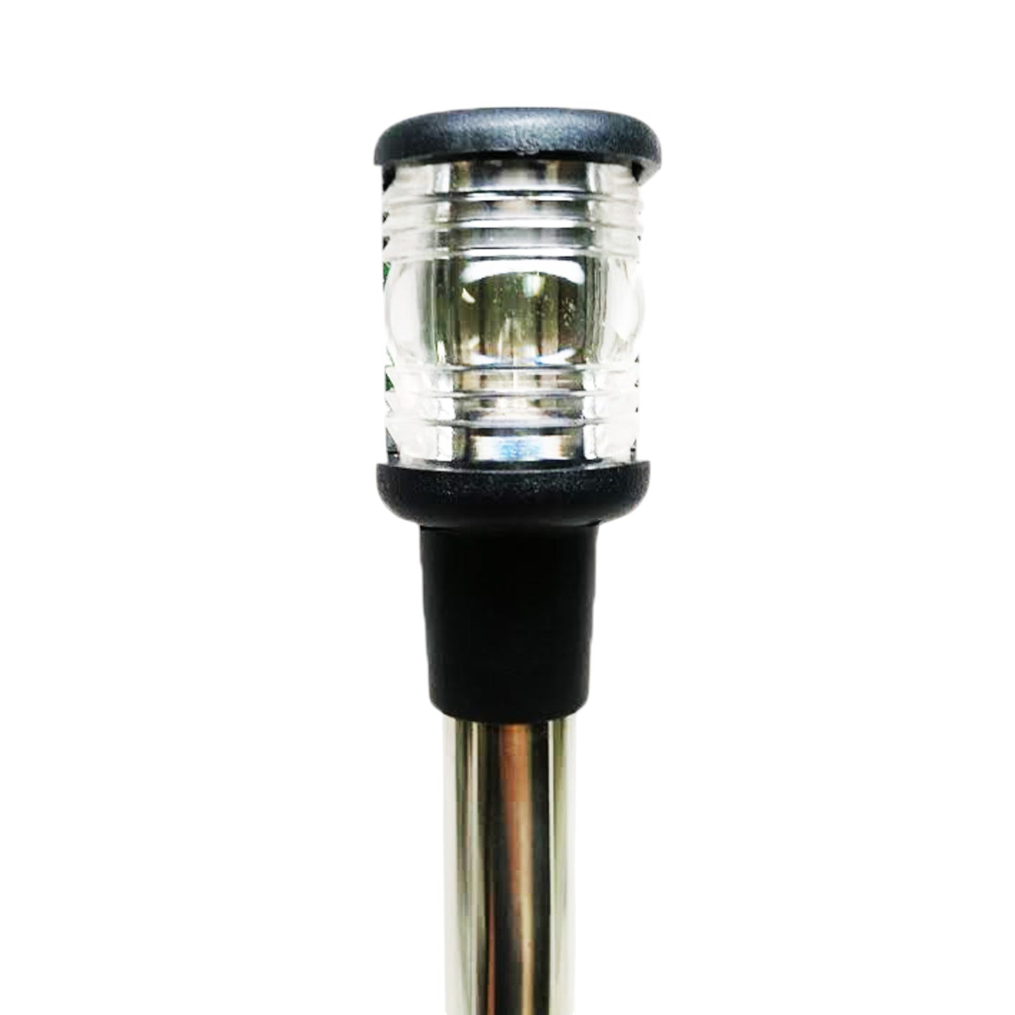 Pactrade Marine Boat Pontoon LED 10'' Foldable with Knob Dual Mount Anchor Light Stainless Steel Pole All Round and Masthead 12V DC Chrome Plated Zinc Base