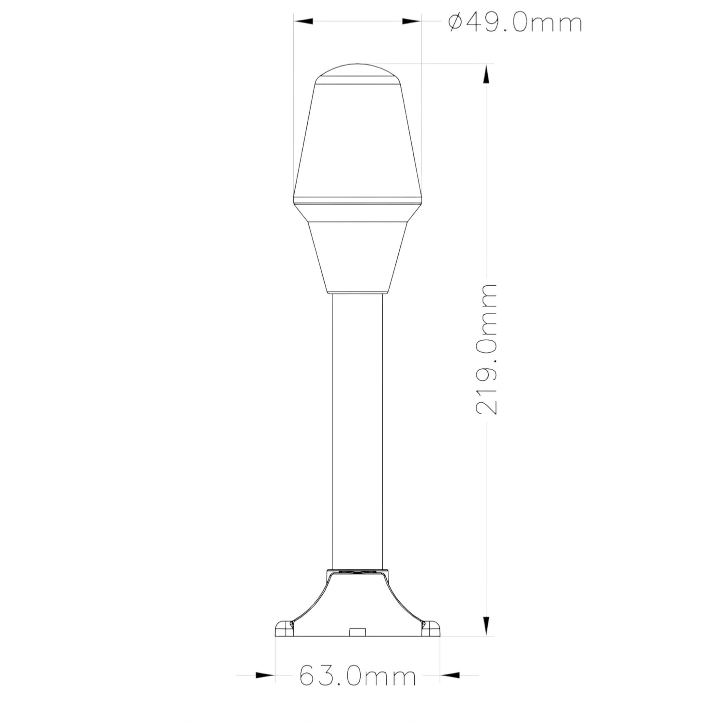 Pactrade Marine 8 1/4" Fixed-Mount All-Round Stern Anchor Light S.S. Pole 12V5W