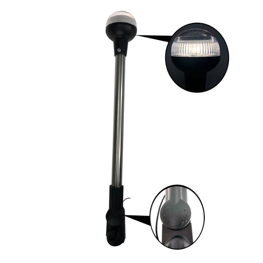 Pactrade Marine Fold Down Pontoon Boat LED 16" H All-Round Anchor Light NAT.White