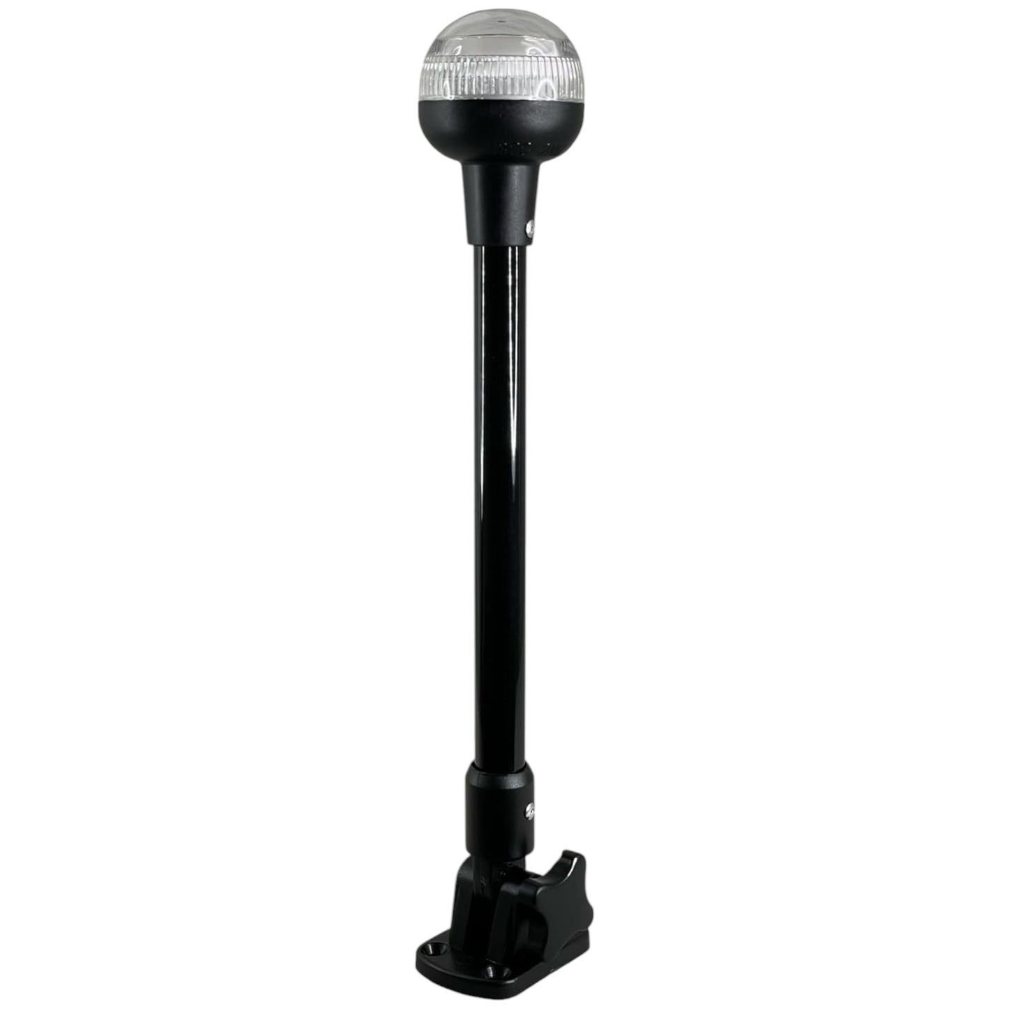 Pactrade Marine PC Plastic LED RV Adjustable All Round 360 Degree with Stern Black Pole Navigation Anchor Light Pontoon Fishing Boat Kayak 13.5" Height 12V