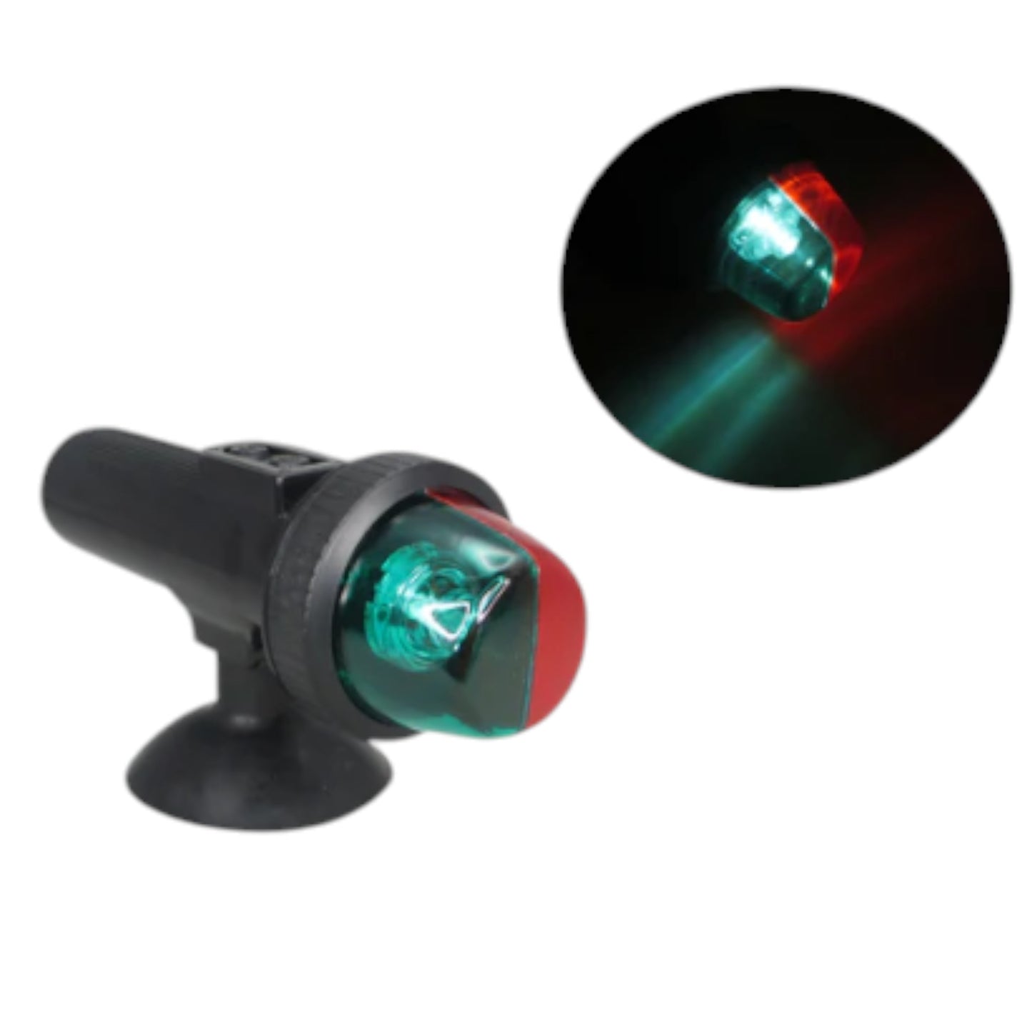 Pactrade Marine Boat LED Portable Bi-Color Port/Starboard Inflatables Navigation Light Battery Operated Suction Mount