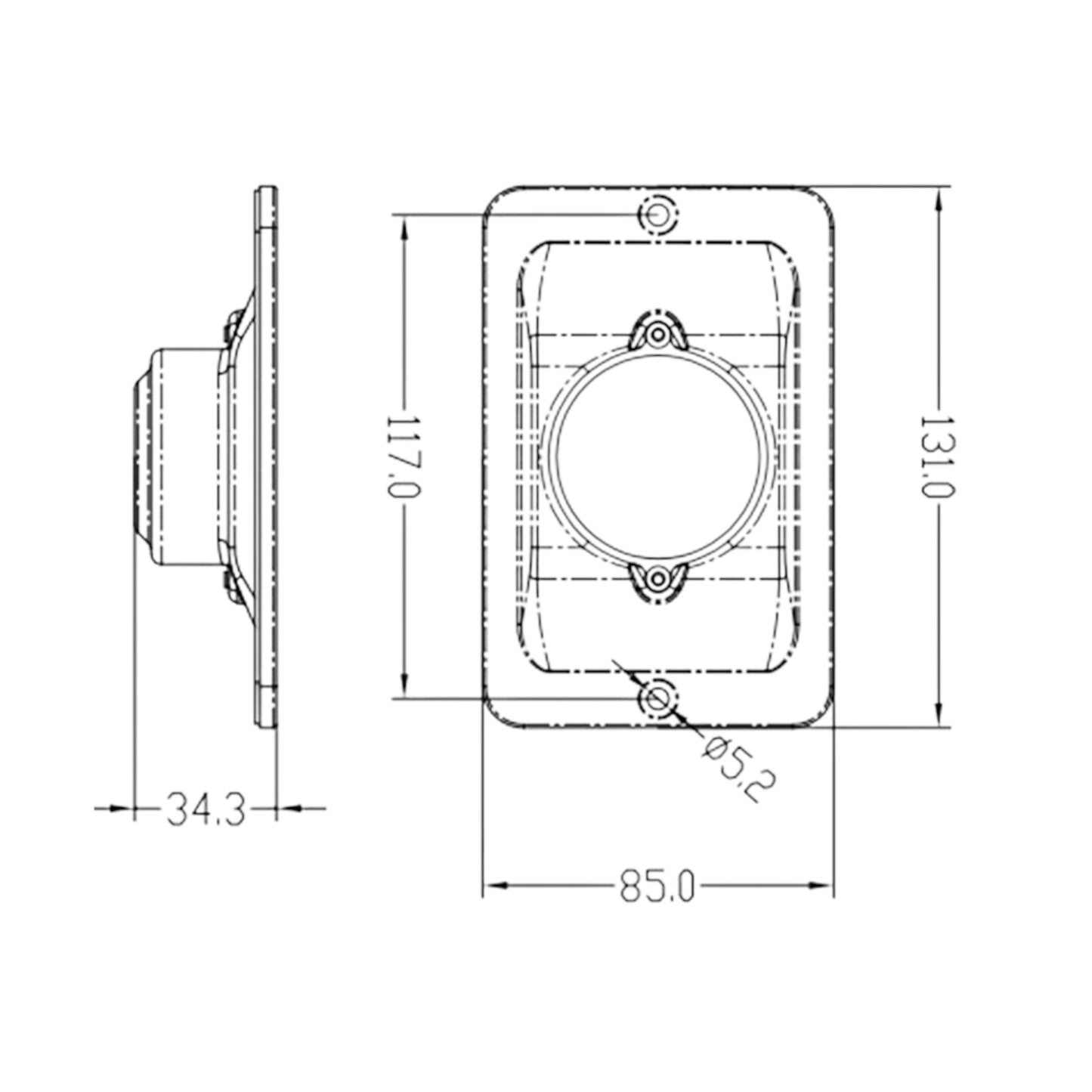 Pactrade Marine Boat LED Transom Stern Light Stainless Steel 304 Splashproof Flush Mount