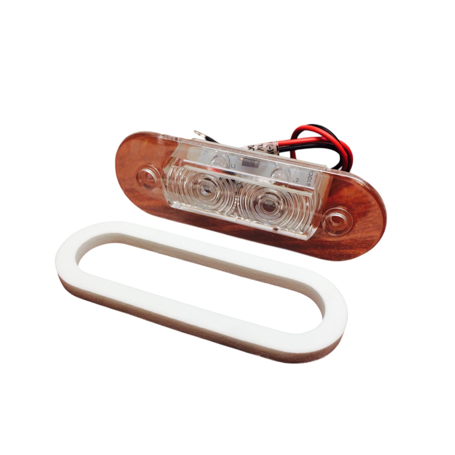Pactrade Marine Boat RV Flush Mount LED Red Oblong Shape Courtesy Light OEM PC IP67
