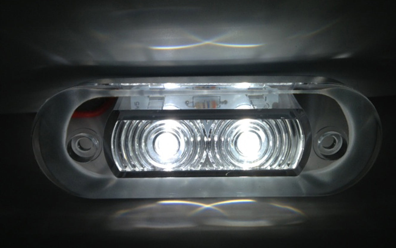 Pactrade Marine Boat Flush Mount LED Cool White Oblong Courtesy Light IP67 Waterproof