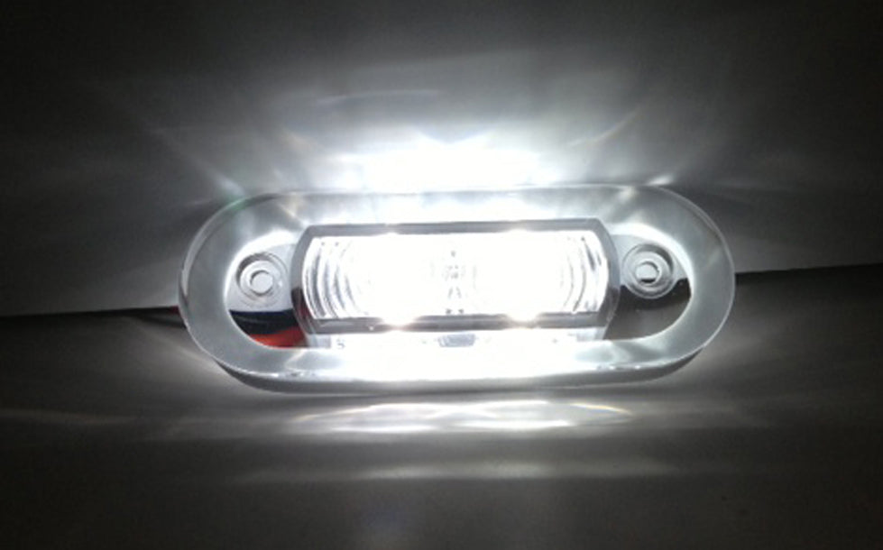 Pactrade Marine Boat Flush Mount LED Cool White Oblong Courtesy Light IP67 Waterproof