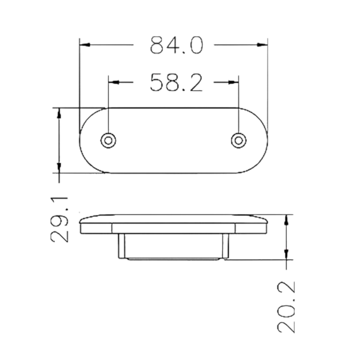 Pactrade Marine Boat Flush Mount LED Cool White Oblong Courtesy Light IP67 Waterproof