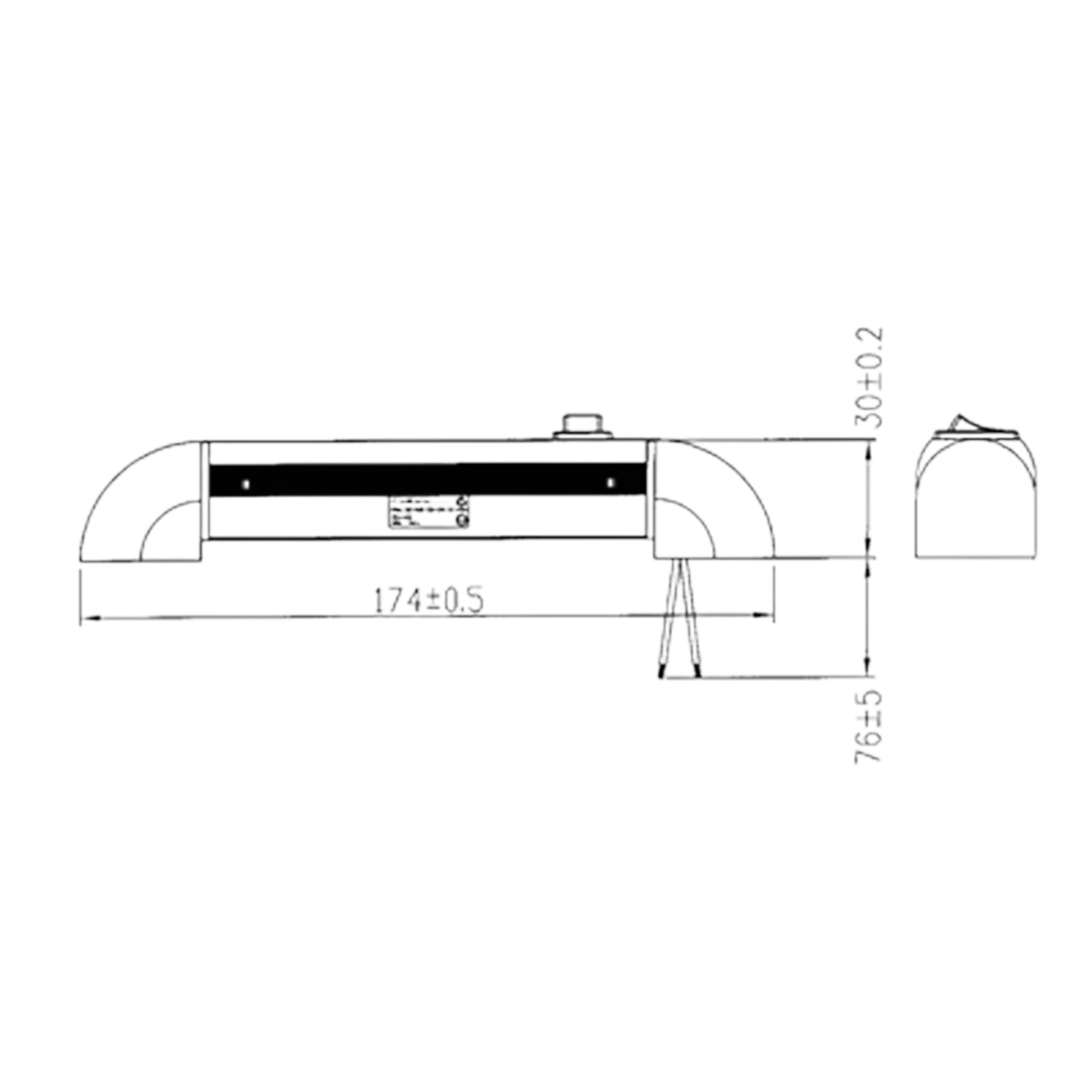 Pactrade Marine Boat LED Rail Tiltable Courtesy Light OEM