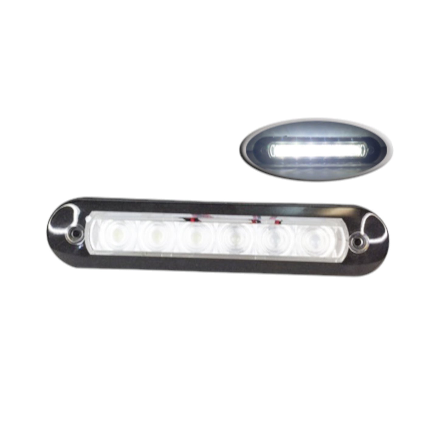 Pactrade Marine Boat LED Strip Light With 6 Cool White Plastic IP67 Flush Mount