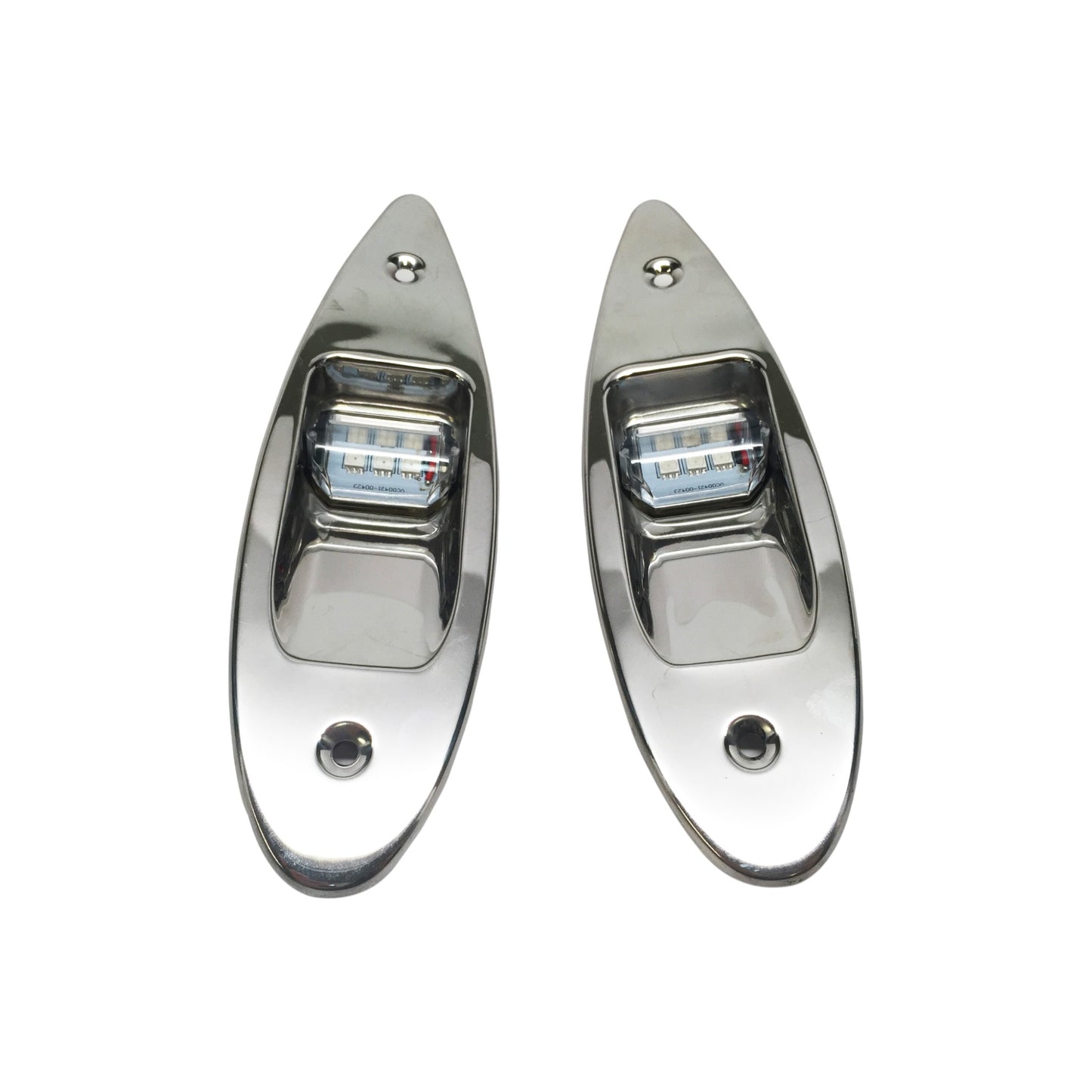 Pactrade Marine Boat Navigational Pair Of LED Side Tear Drop Lights SS Vertical Mount 12V