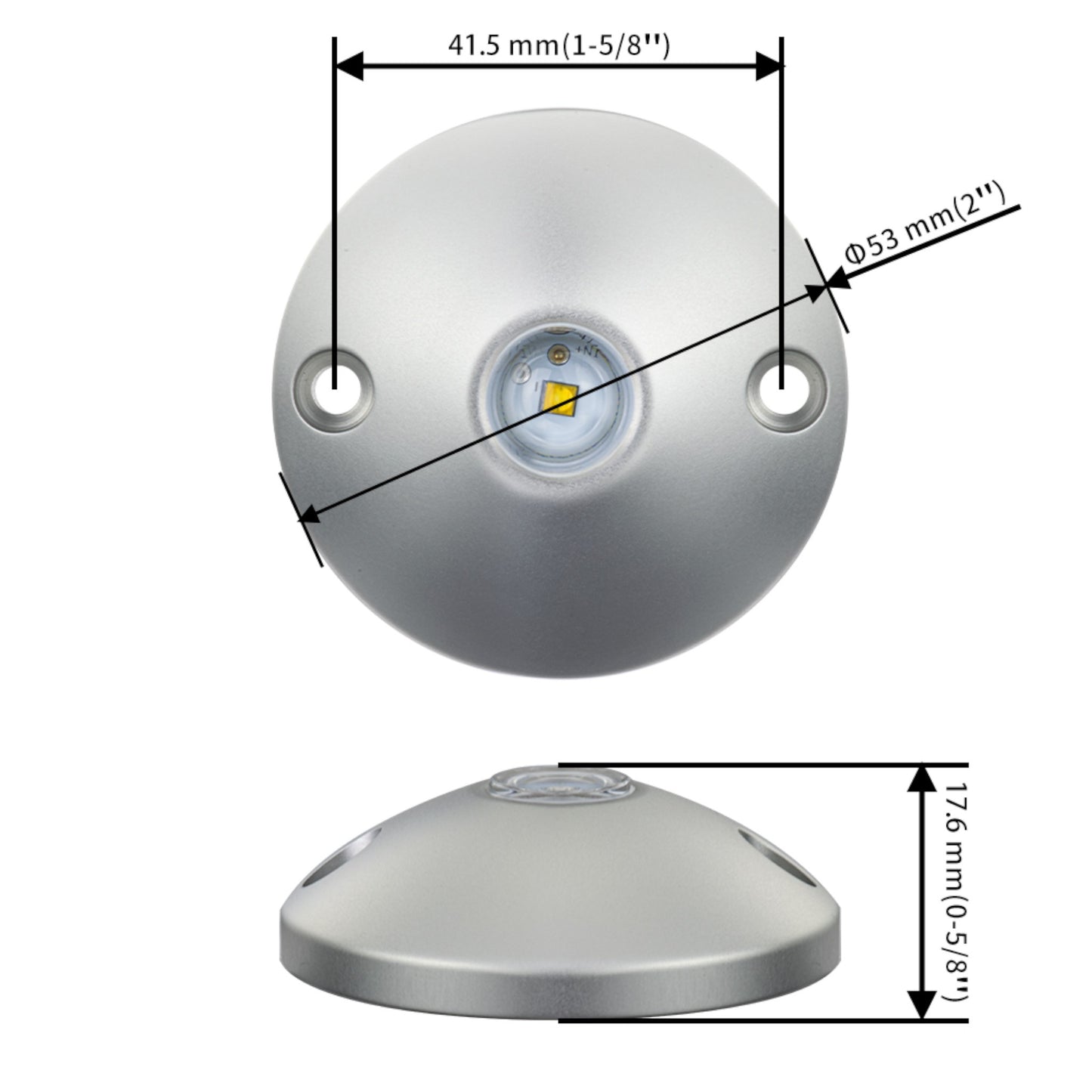 Pactrade Marine Boat Courtesy Lights LED (White) - 2-Inch Mini Waterproof Interior Light for Boats & RVs (DC 10-30V) - Marine Accessories for Boats, Utility Illumination, Deck Accents