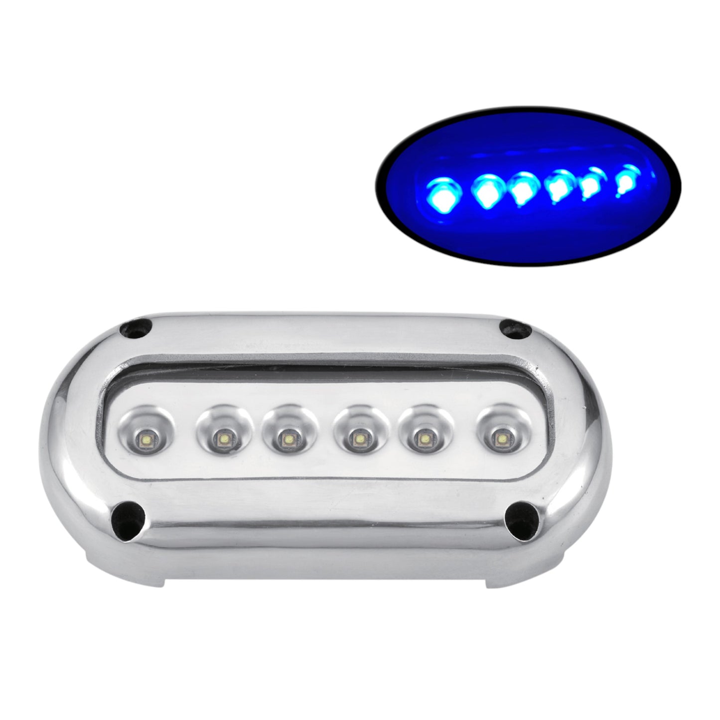 Pactrade Marine Super Bright S.S.316 Marine Ocean Blue Underwater Light Unit Boat 6 LED 14W