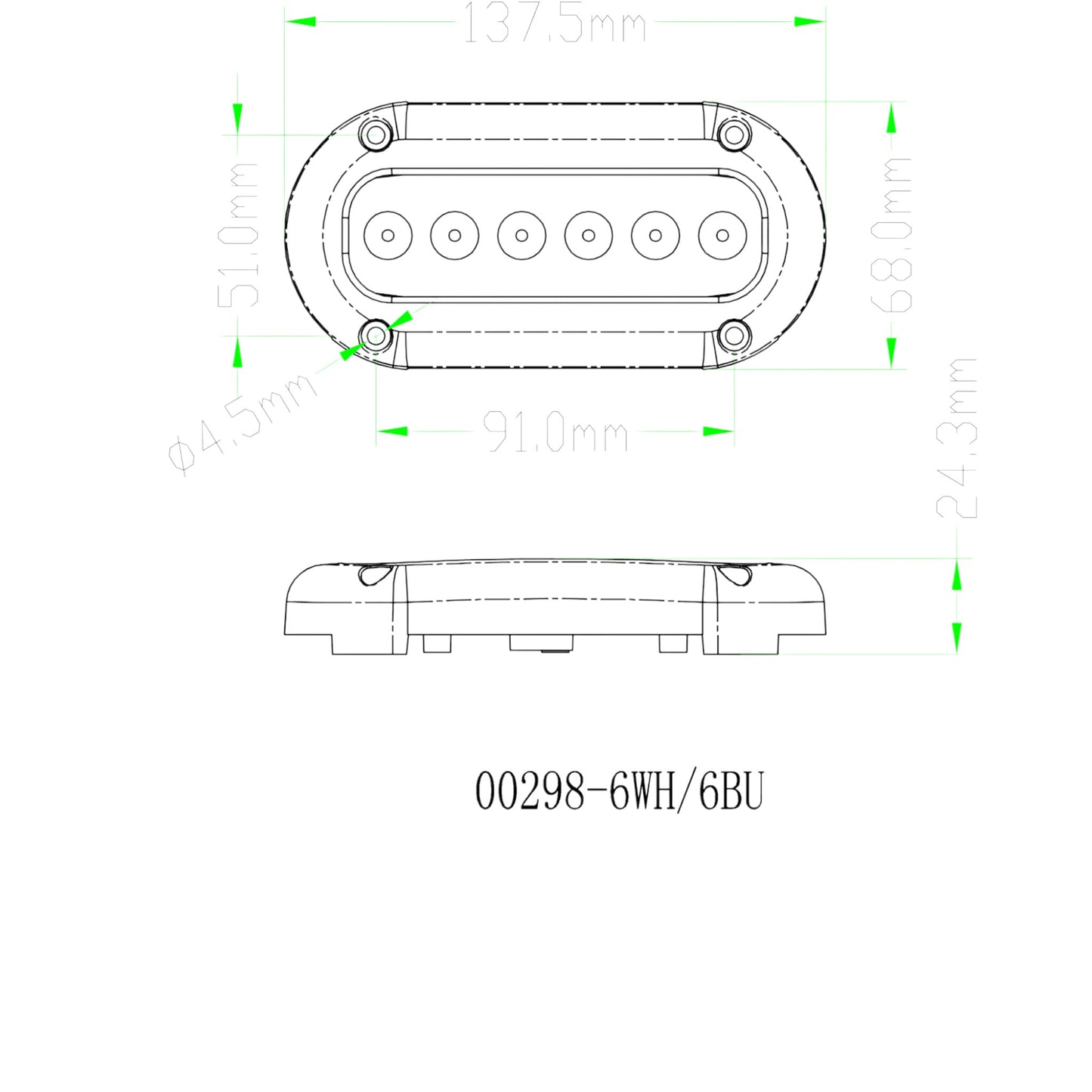 Pactrade Marine Super Bright S.S.316 High Power LED Underwater Light Unit Boat Marine Ocean White