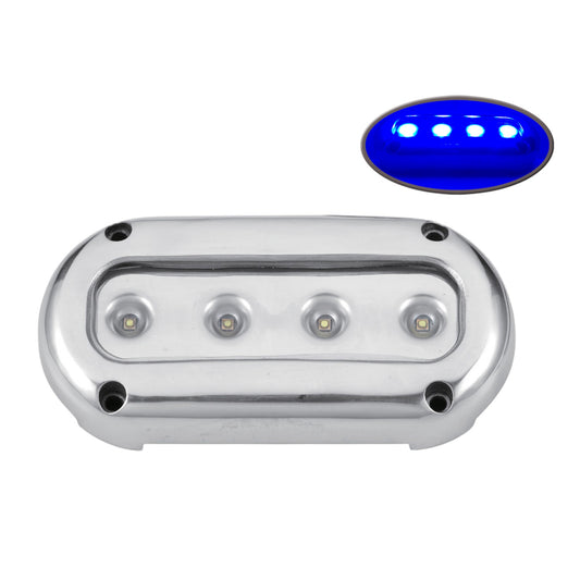 Pactrade Marine Bright S.S.316 Marine Ocean Blue Underwater Light Standalone Unit Boat 4 LED 10W
