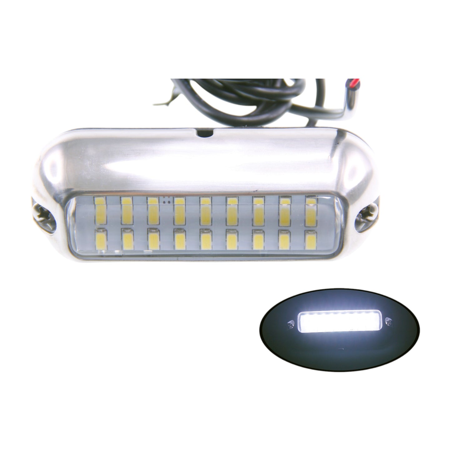 Pactrade Marine White LED Underwater Light w/ S.S 316 Trim Ring 343 LM