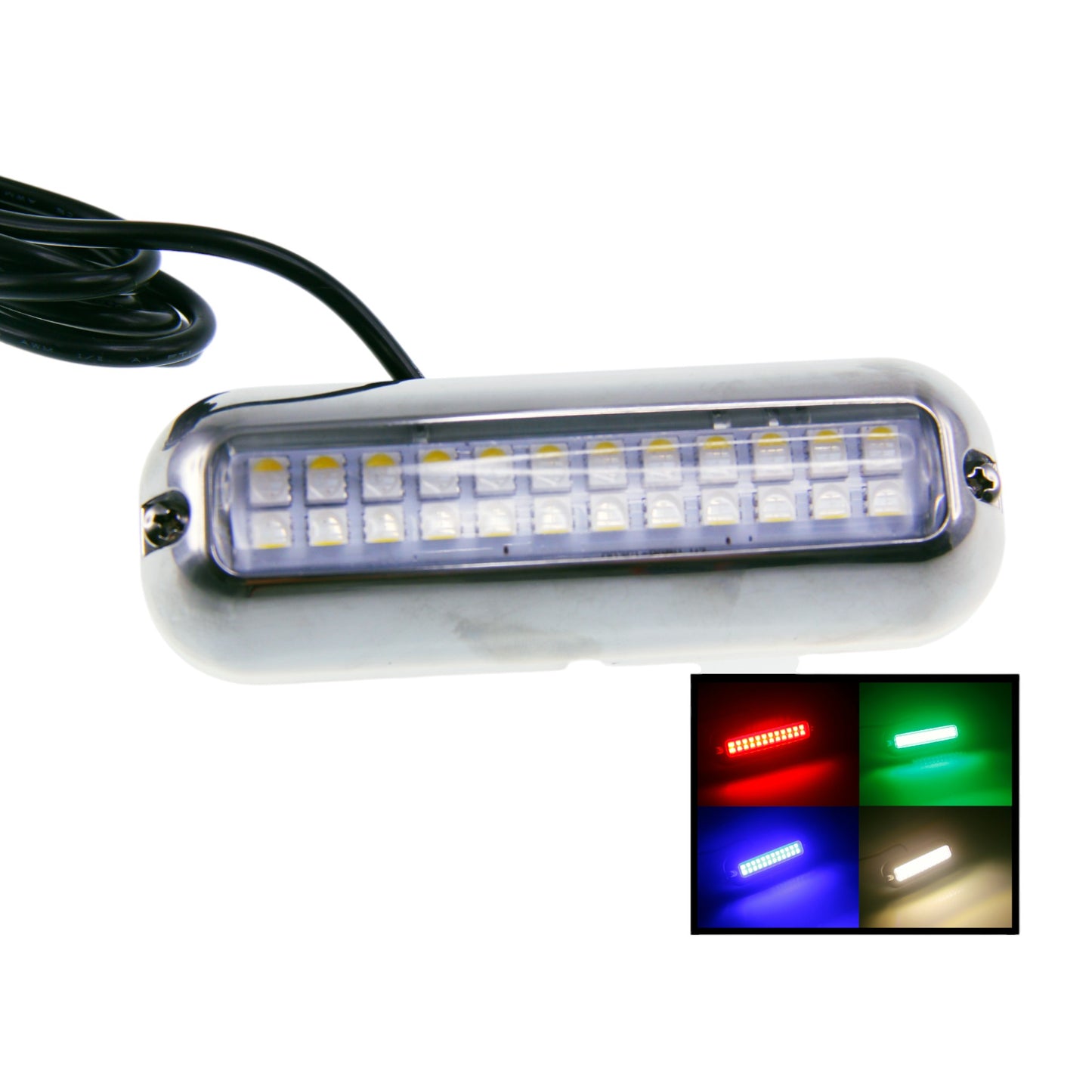 Pactrade Marine Pontoon Boat Red/Green/Blue/White LED Underwater Light S.S.316
