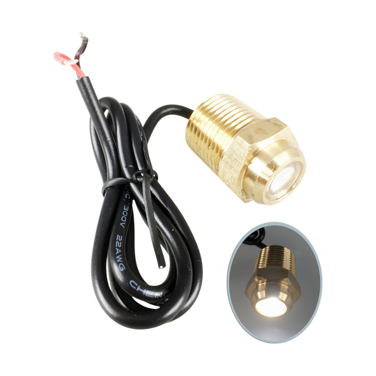 Pactrade Marine Boat 2 White LED Brass Drain Plug 1/2" NPT Underwater Light 12V
