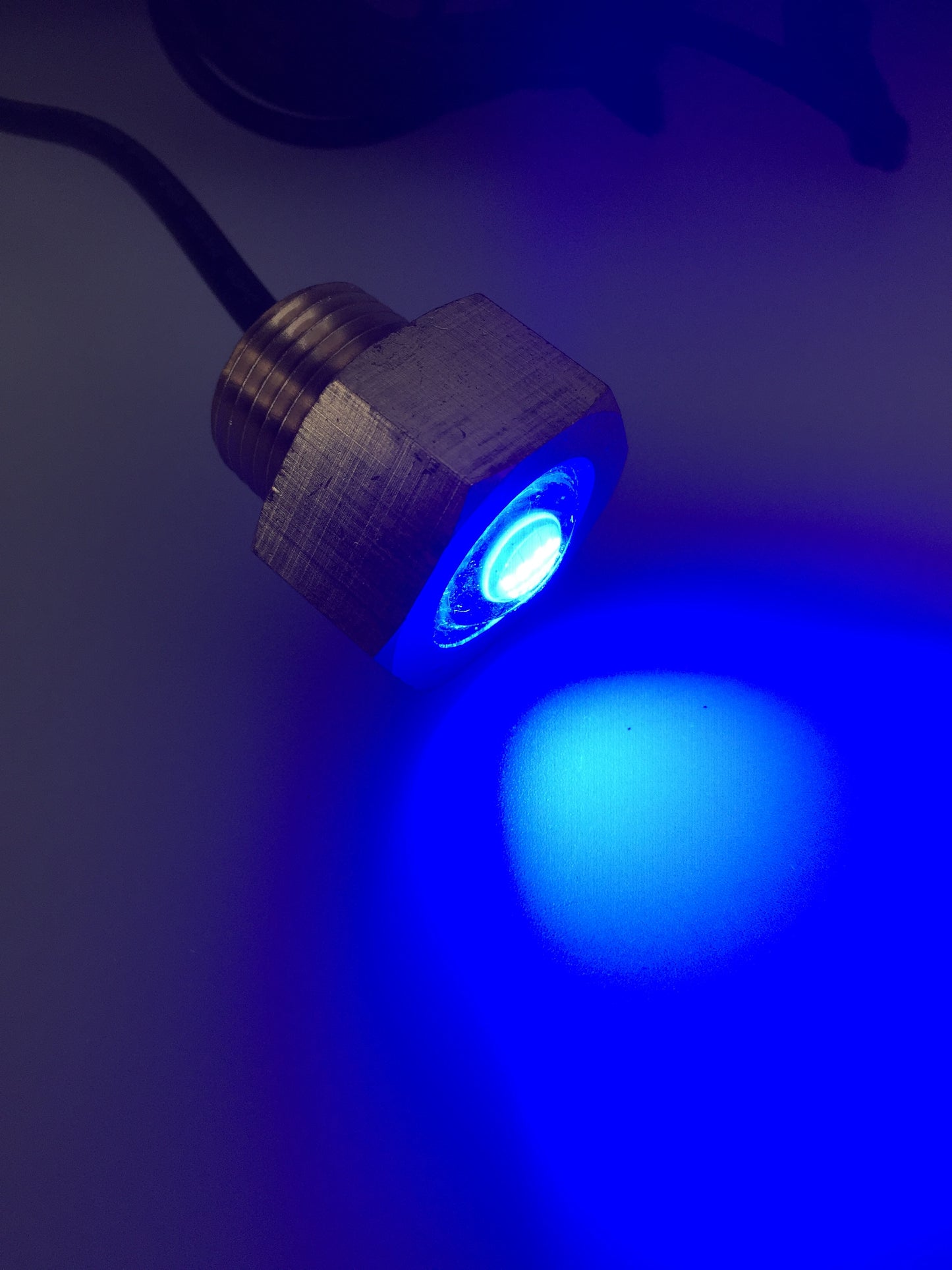 Pactrade Marine Boat Blue 7W LED Brass Drain Plug Underwater Light 1/2" NPT