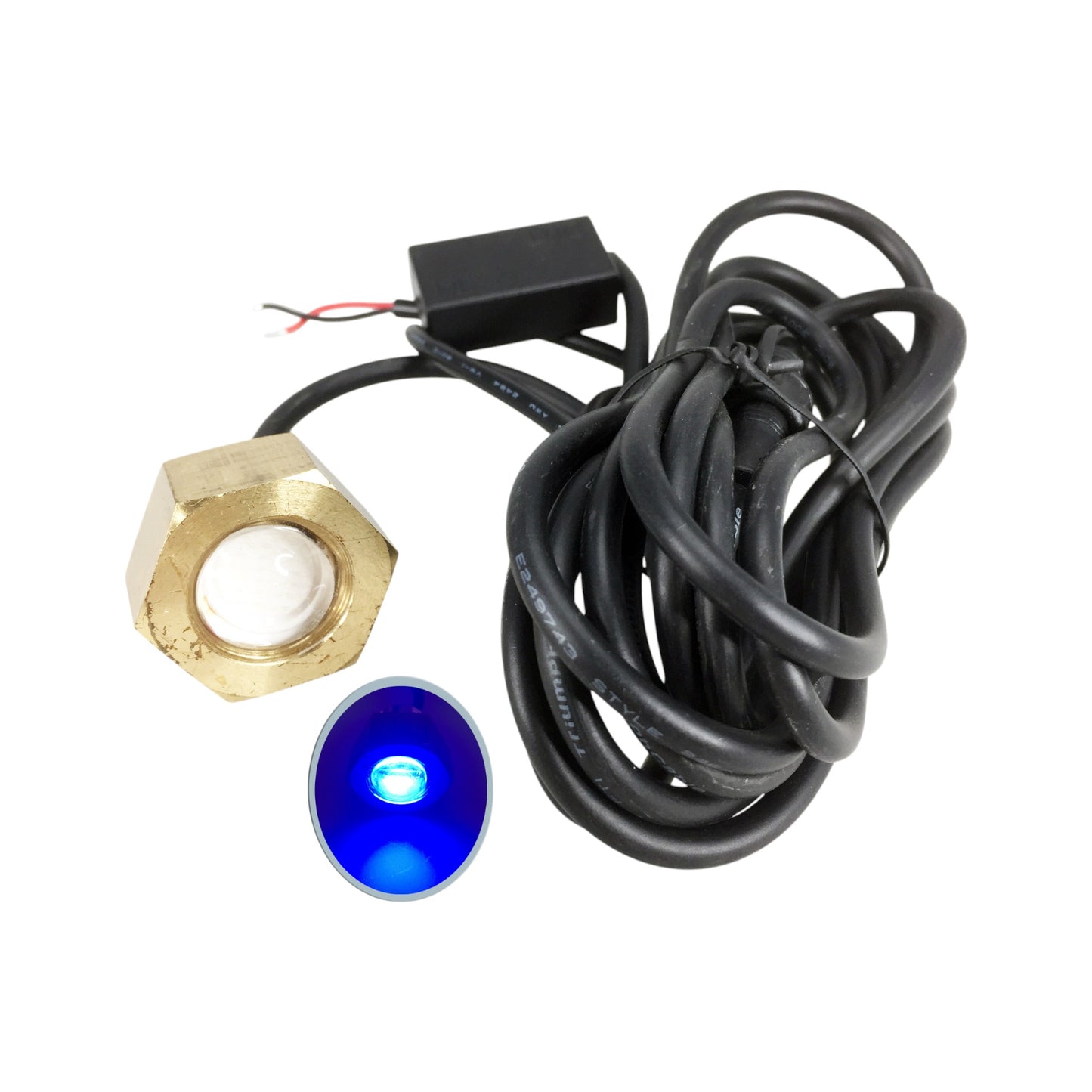 Pactrade Marine Boat Blue 7W LED Brass Drain Plug Underwater Light 1/2" NPT