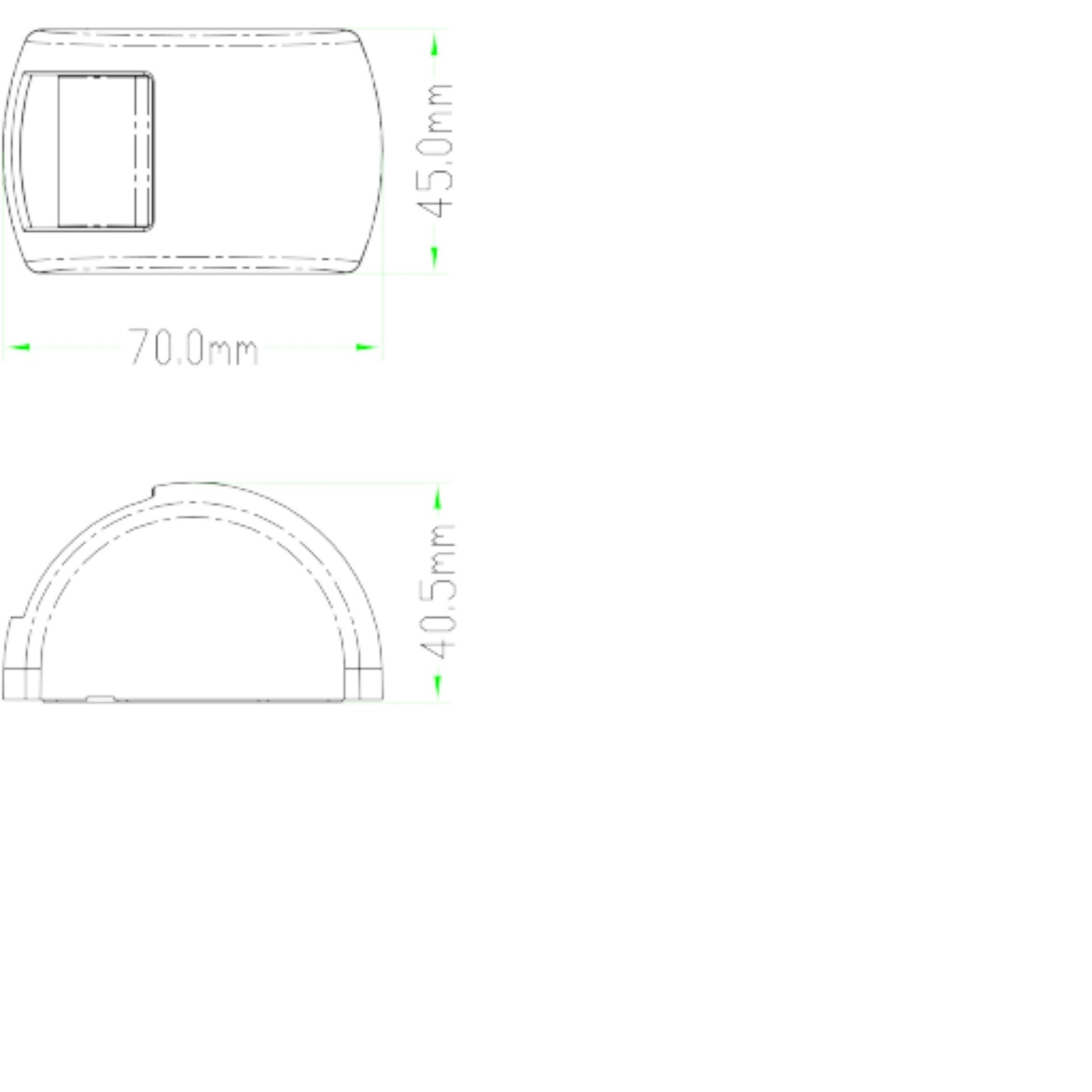 Pactrade Marine Boat Green Starboard Navigation Light Black Housing 1NM 12V 20.5LM