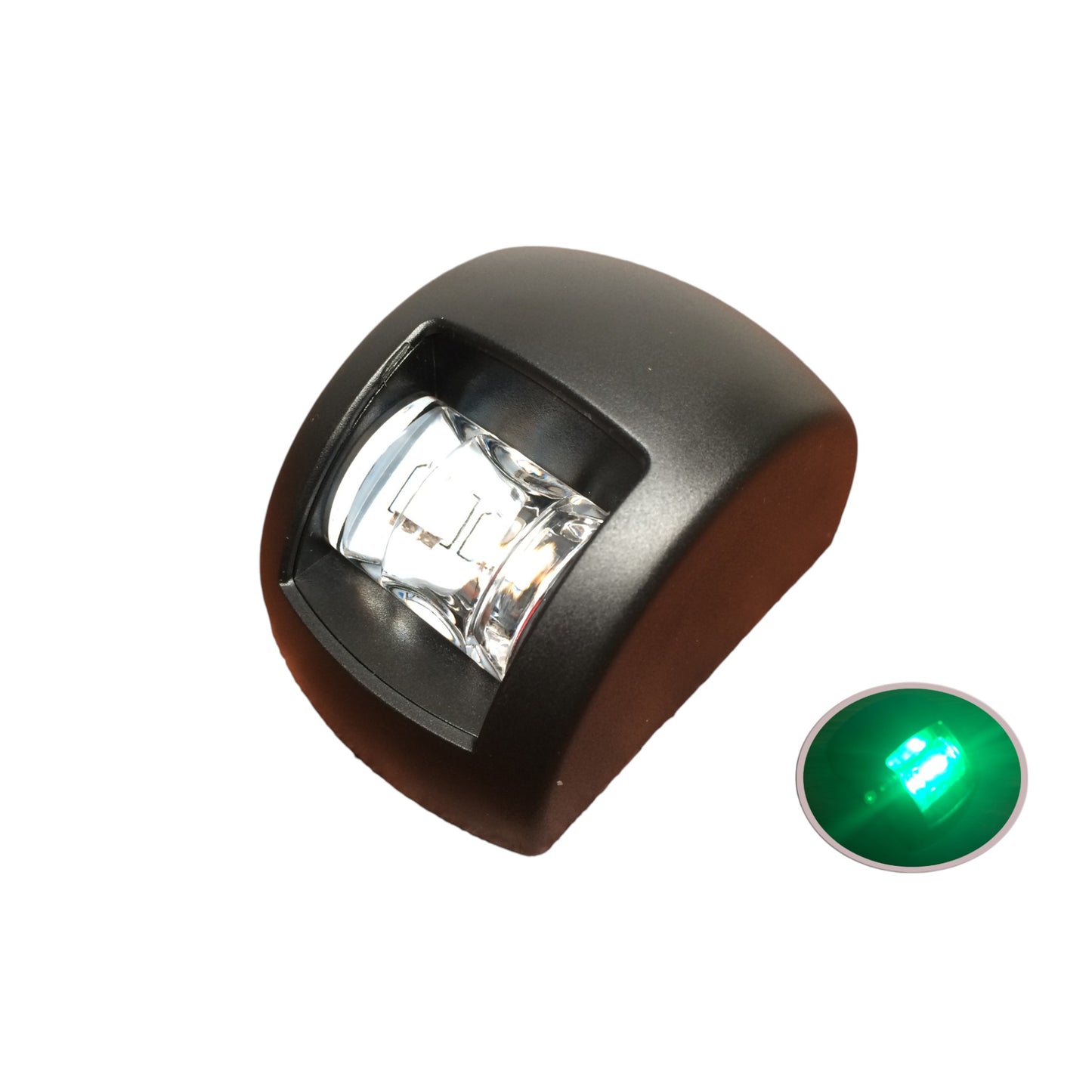 Pactrade Marine Boat Green Starboard Navigation Light Black Housing 1NM 12V 20.5LM