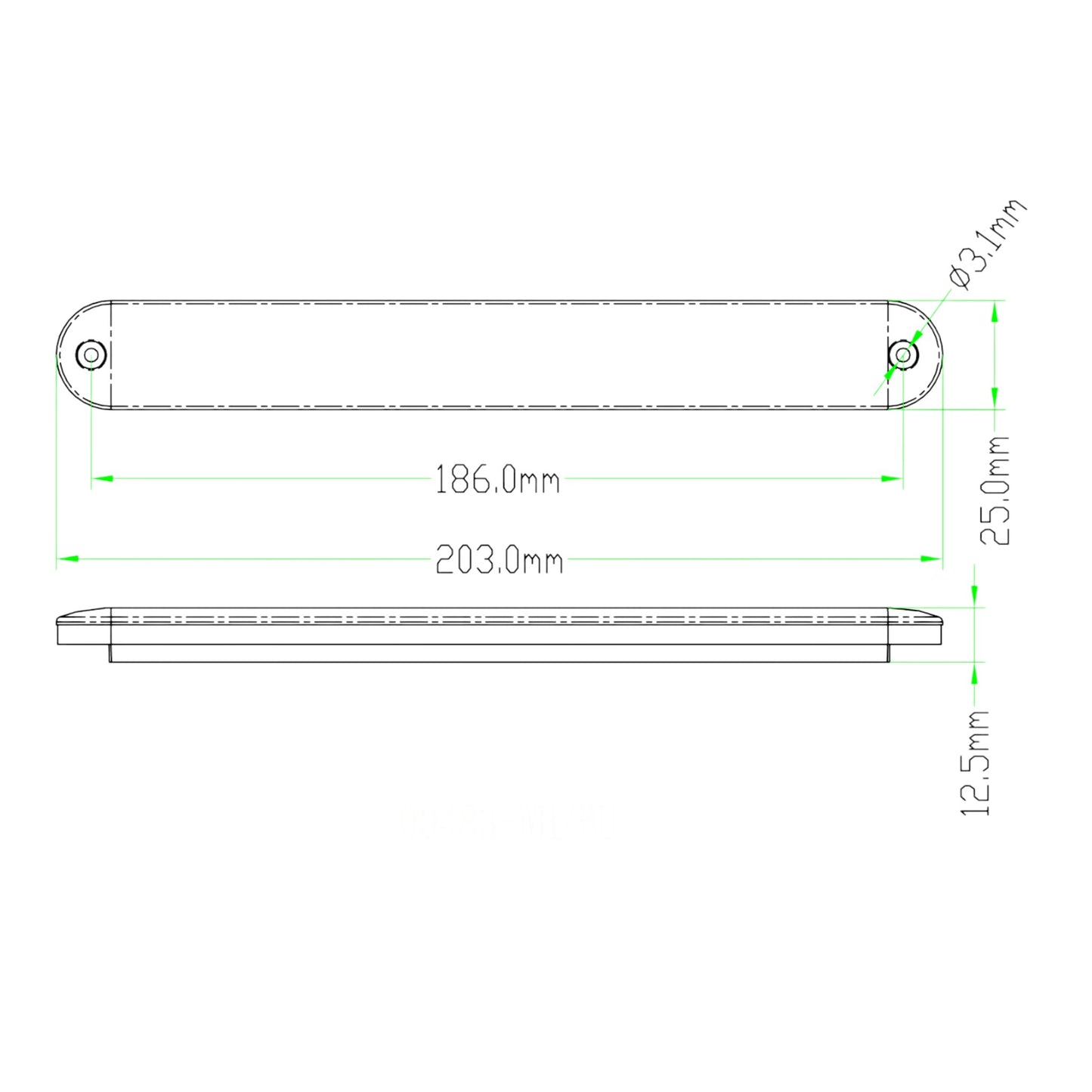 Pactrade Marine Boat White LED Strip Light 176LM Flush Mount 12V 3W IP67 4500K 7.9"X0.9"
