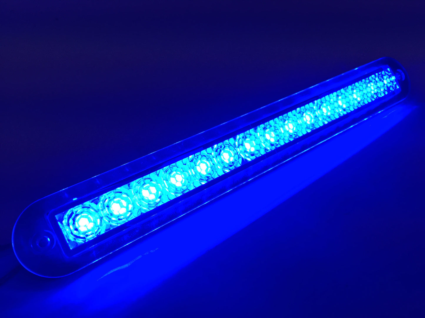 Pactrade Marine Boat Blue LED Strip Light 23LM Flush Mount 12V 3W IP67 4500K 7.9"X0.9"