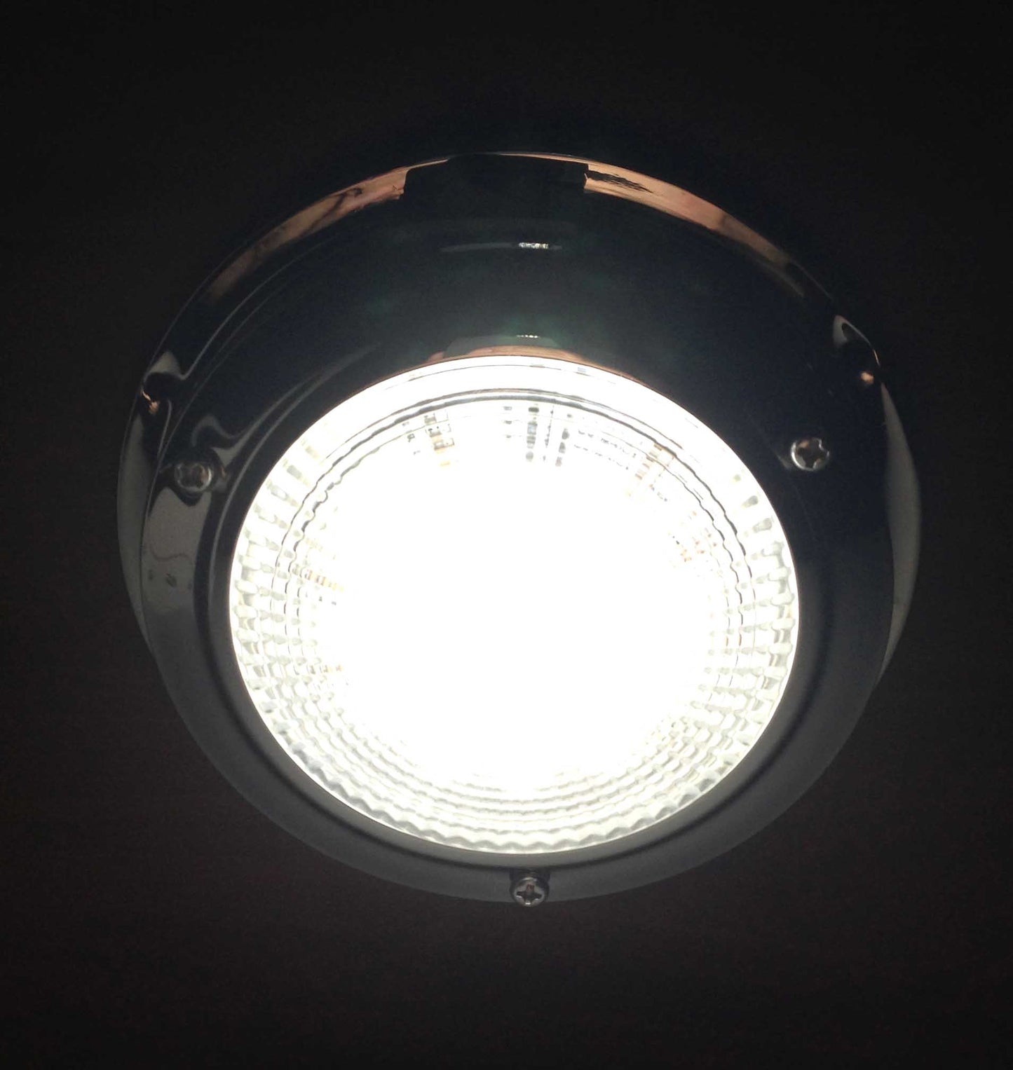 Pactrade Marine Interior Ceiling Dome Light 12V Boat RV Room Cabin Surface Mount Stainless Steel 304 Build-in Rocker Switch ON/OFF Clear Polycarbonate Lens (4-1/4", LED: Cool White)
