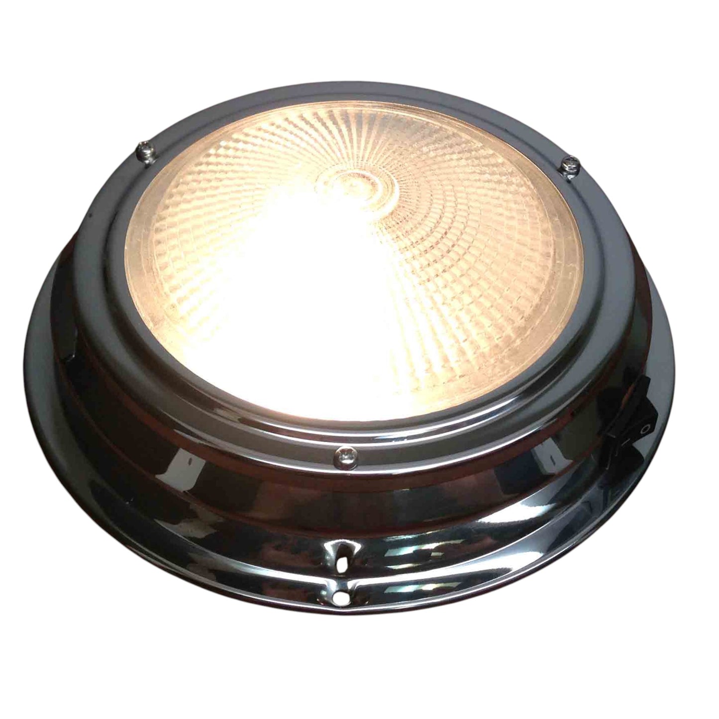 Pactrade Marine Boat 5" Lens Accent Dome Light Stainless Steel with Toggle Switch
